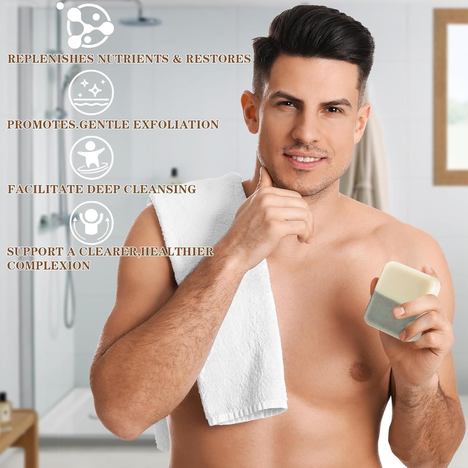 3 Pack Unscented Colloidal Silver Soap Bar – Moisturizing Cleanser for Body Odor