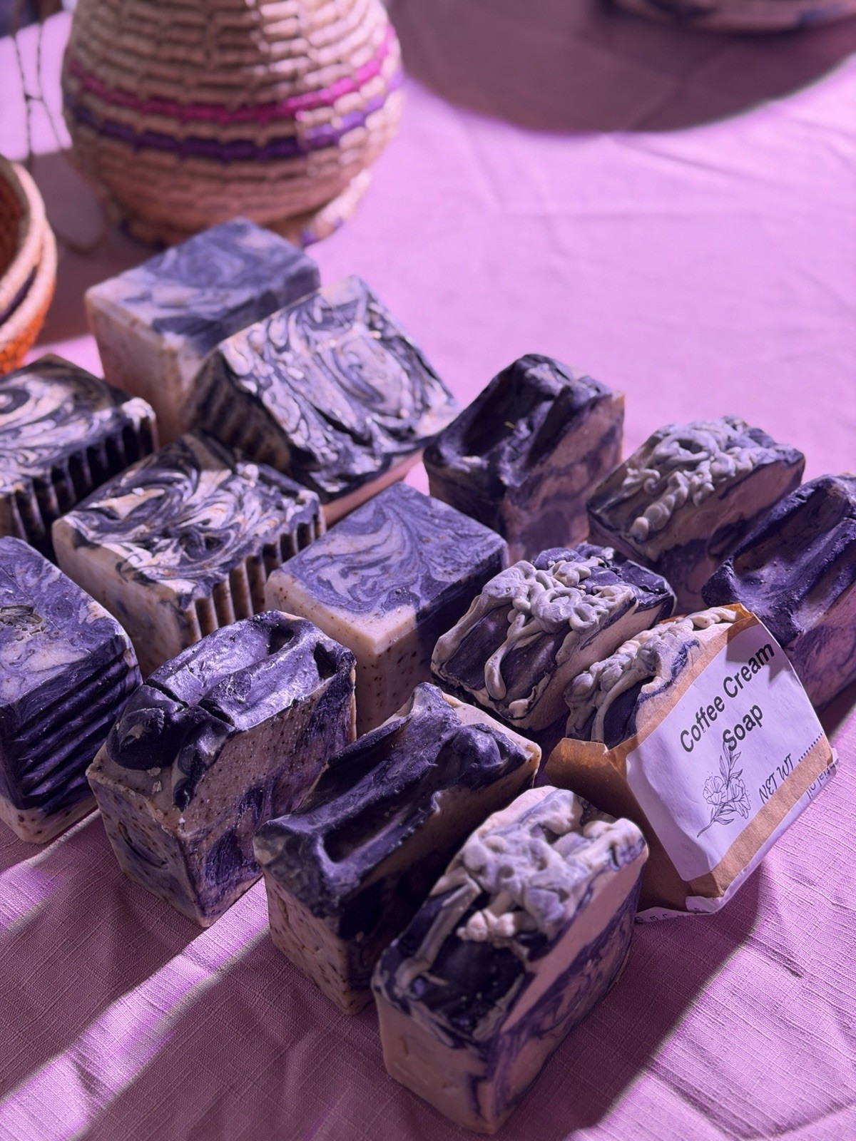 Homemade Coffee Scent Marbled Rectangular Body Bar Soap Unisex All Natural