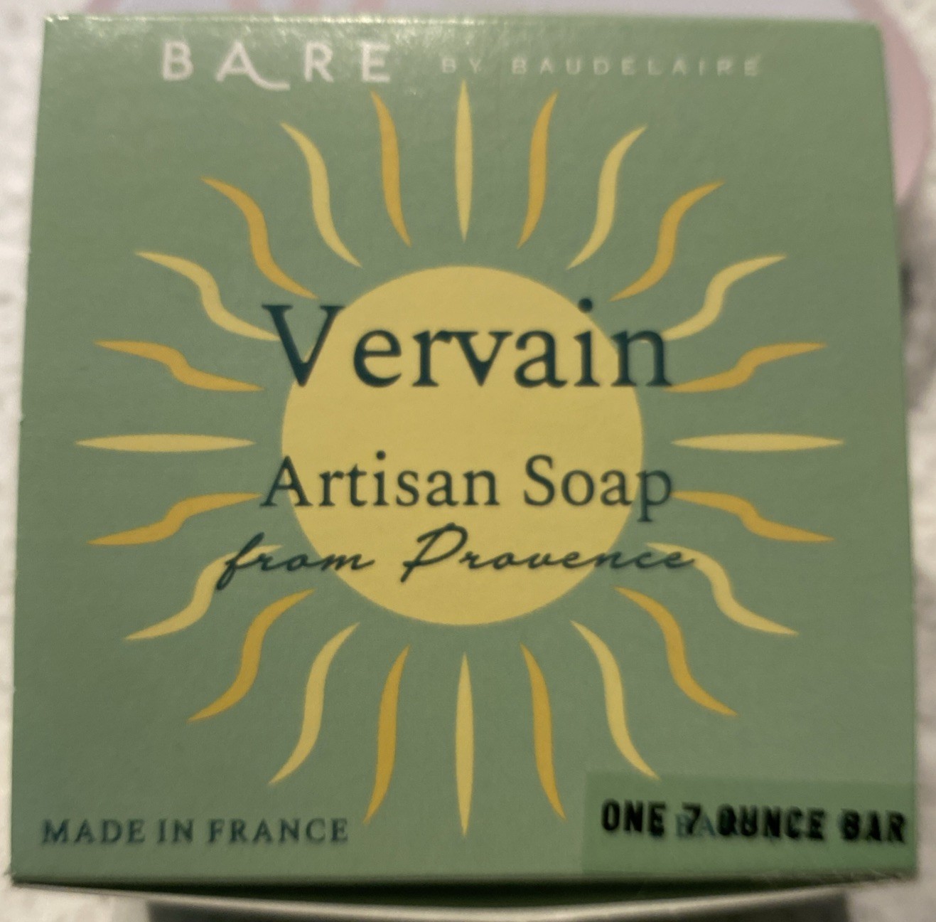 NEW Bare By Baudelaire Vervain (Citrus) Artisan Soap Made in France ONE BAR 7 OZ