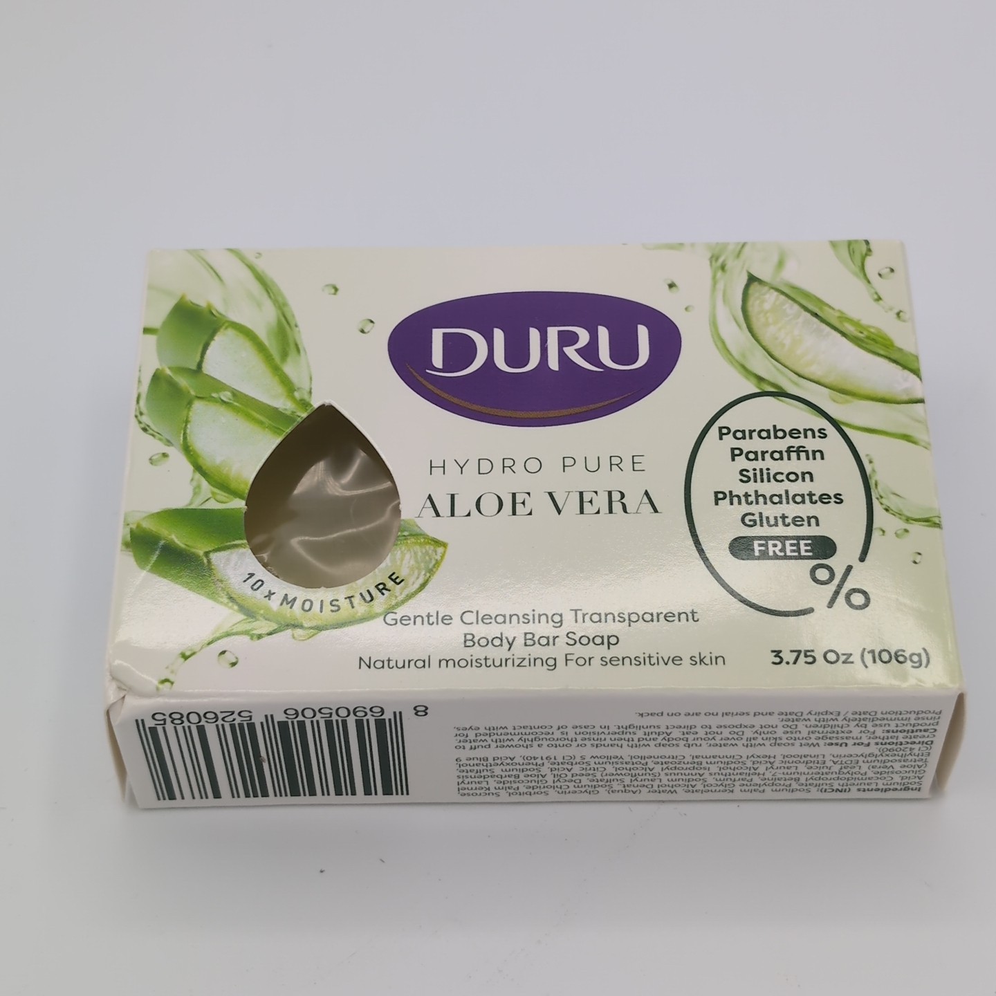 2x DURU ALOE VERA Hydropure Gentle Cleansing Body Bar Soap 3.75oz Ea.