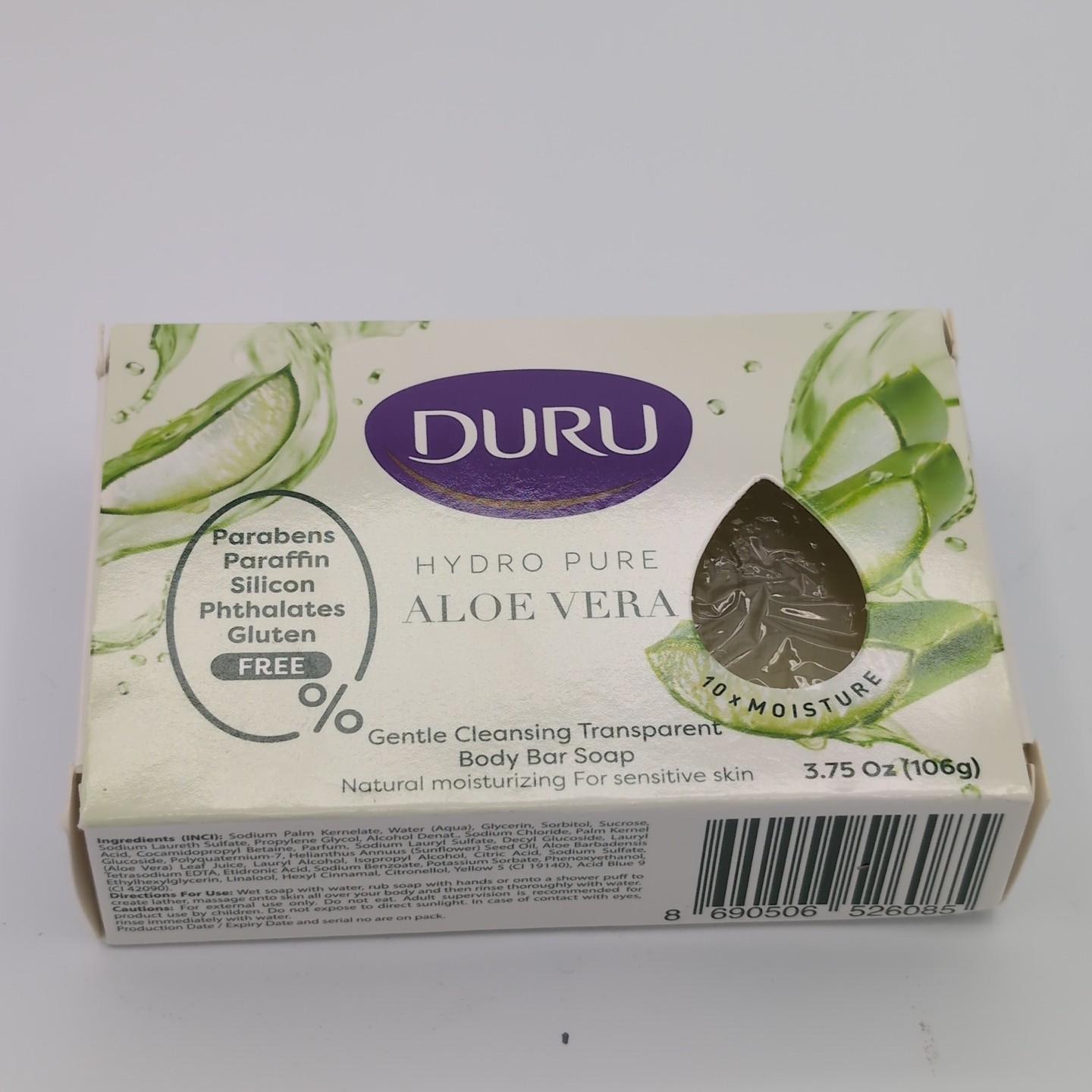2x DURU ALOE VERA Hydropure Gentle Cleansing Body Bar Soap 3.75oz Ea.