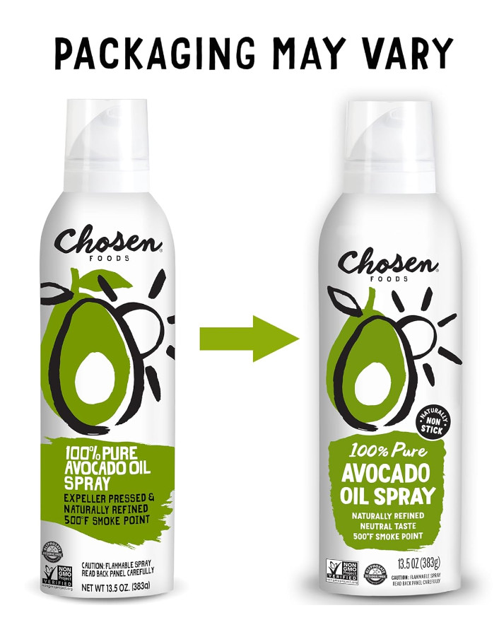 2 Pk) Chosen Foods 100% Pure Avocado Oil Spray, Cooking, Dressing, 13.5 oz, Each