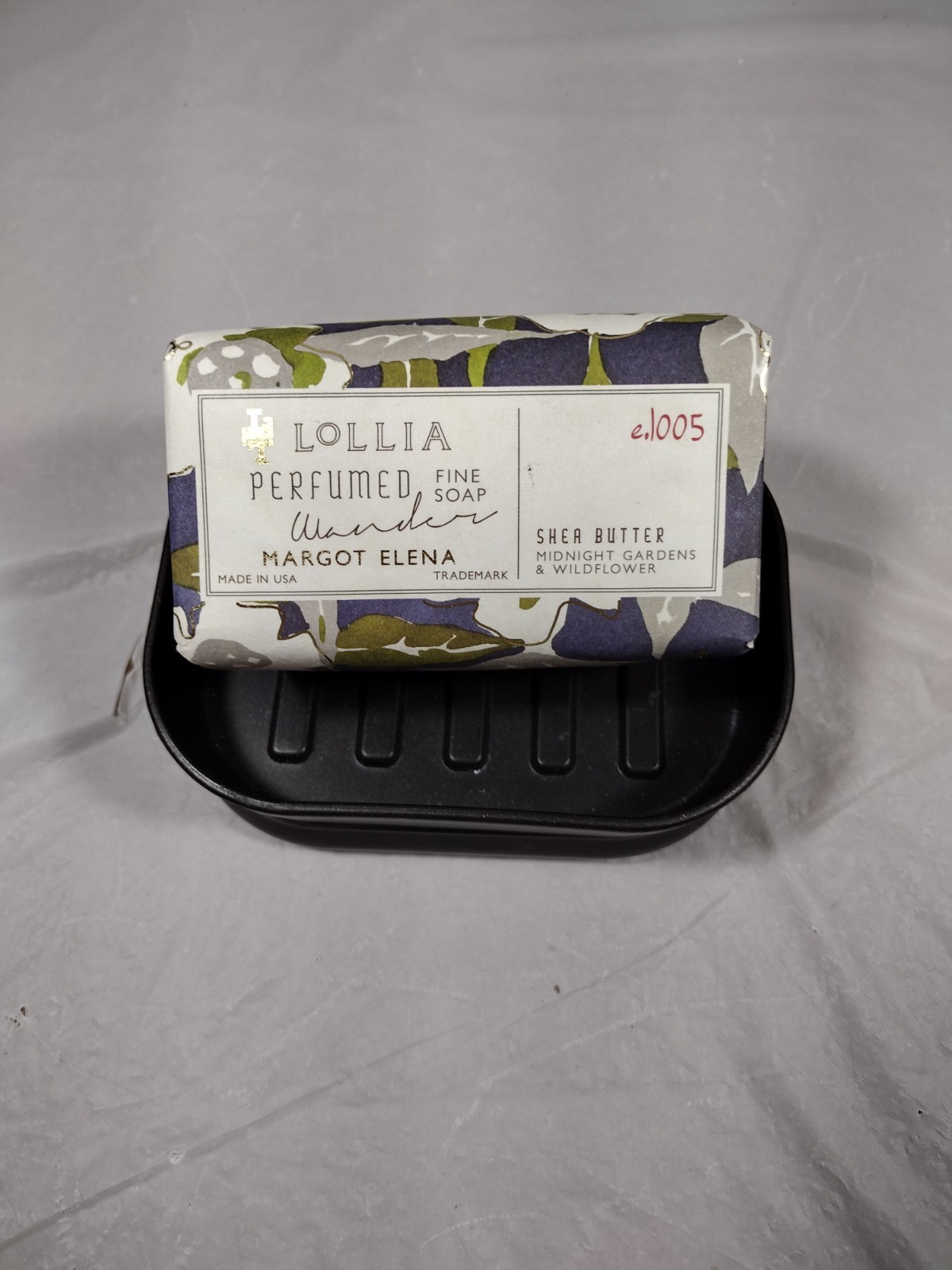 Lollia Perfumed Fine Soap. Shea Butter. Margot Elena, w/Soap Tray, Made In USA.