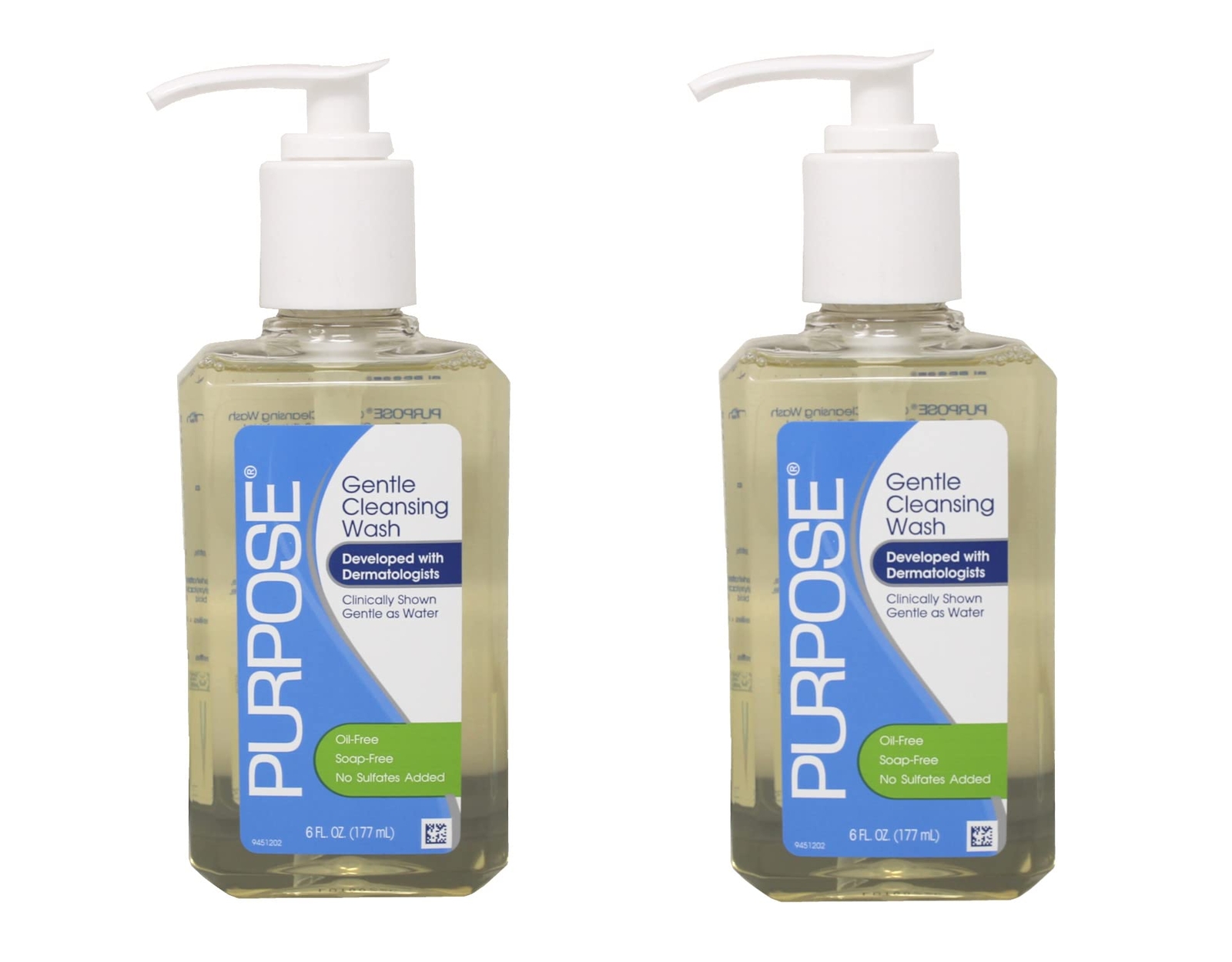 Purpose Gentle Cleansing Wash 6 Oz Pack of 2 Soap Free for Sensitive Skin