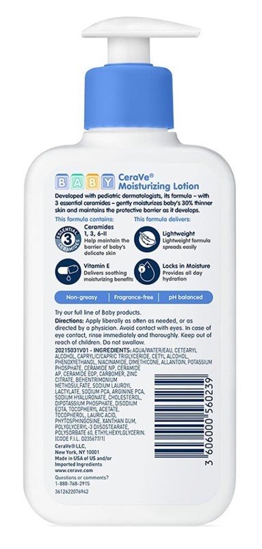Cerave Baby Moisturizing Lotion 8 Ounce