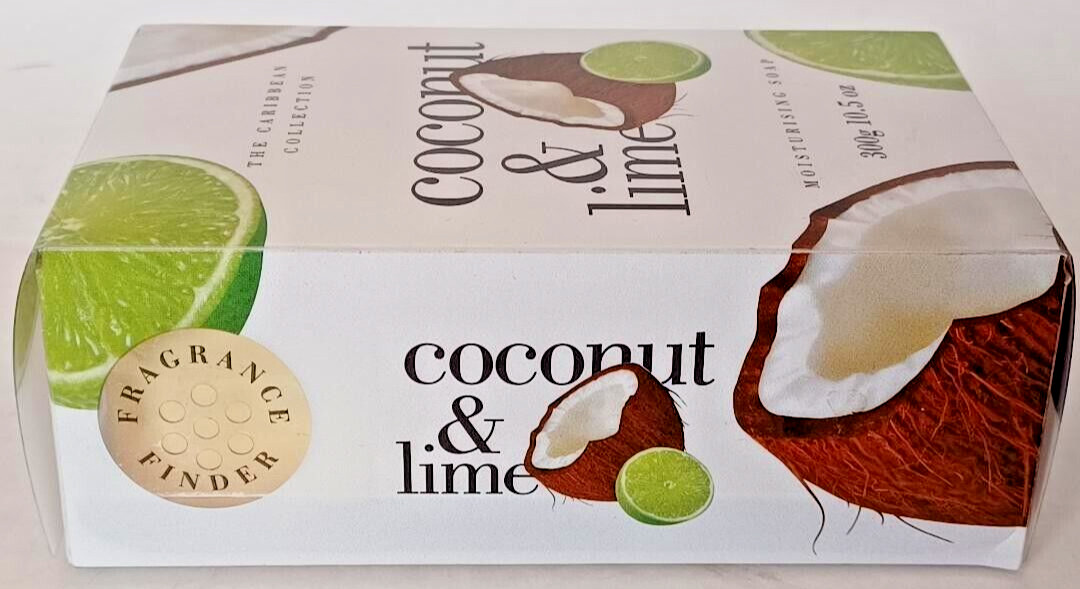 Large The Caribbean Collection Coconut & Lime Moisturising Soap 300g 10.5oz New