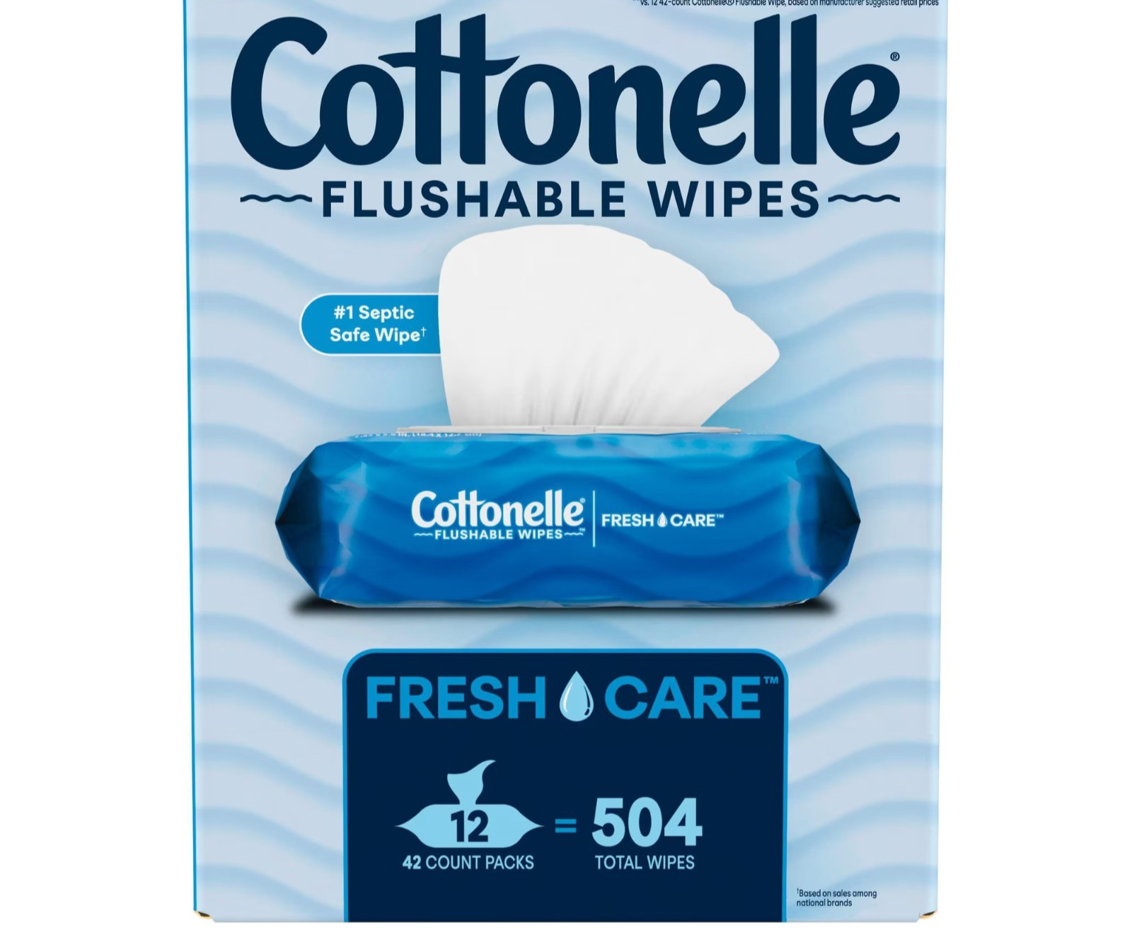 Cottonelle Fresh Care Flushable Cleaning Wipes 504 Ct – Septic Safe Alcohol-Free