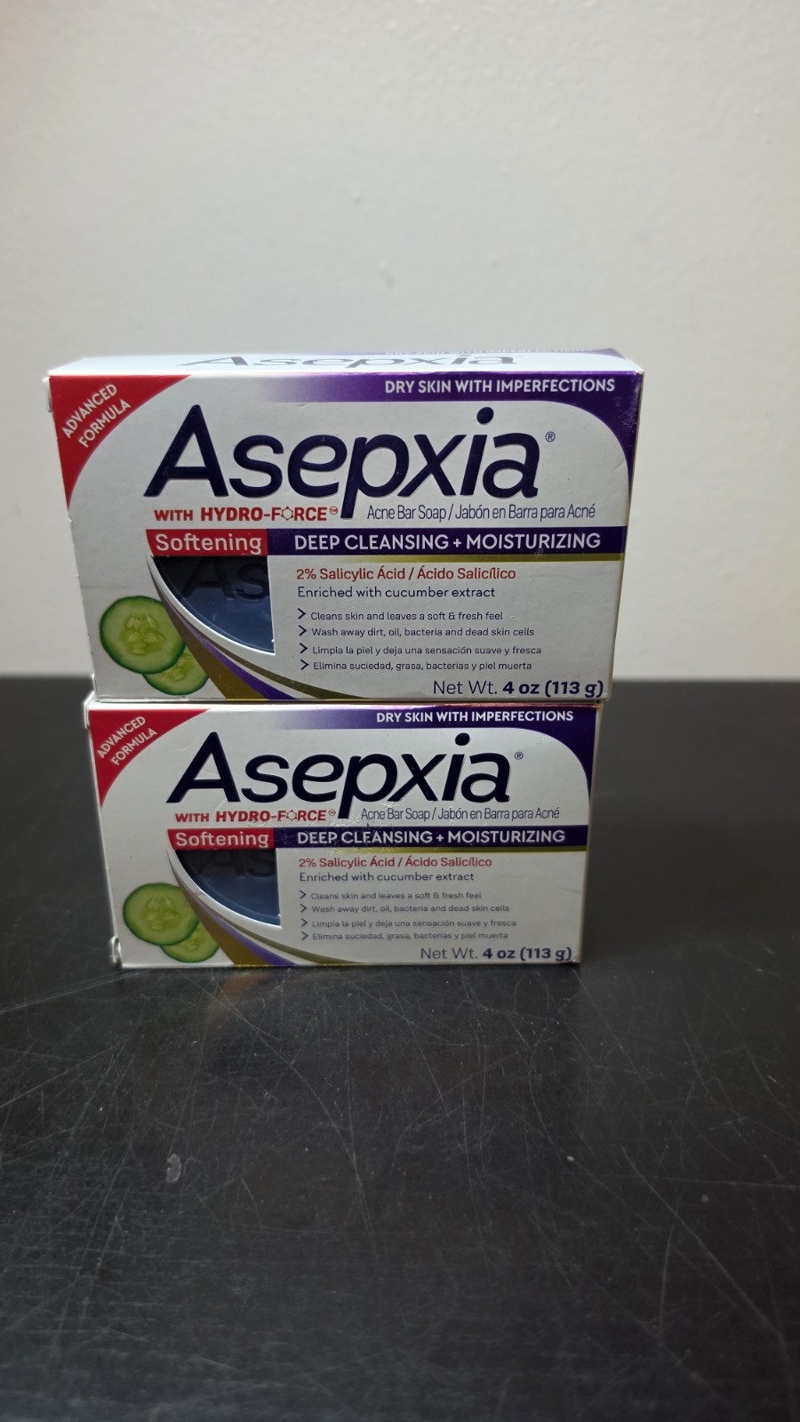 Asepxia Softening Acne Bar Soap Deep Cleaning + Moisturizing, 4oz. (Pack of 2)
