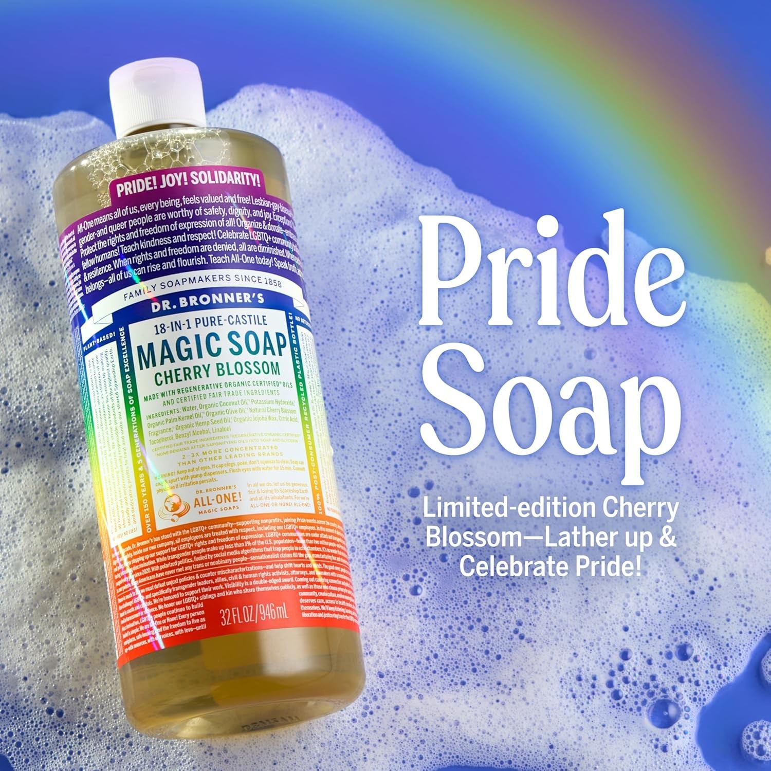 Pure-Castile Limited-Edition Pride Soap –Regenerative Organic Certified Oils-…