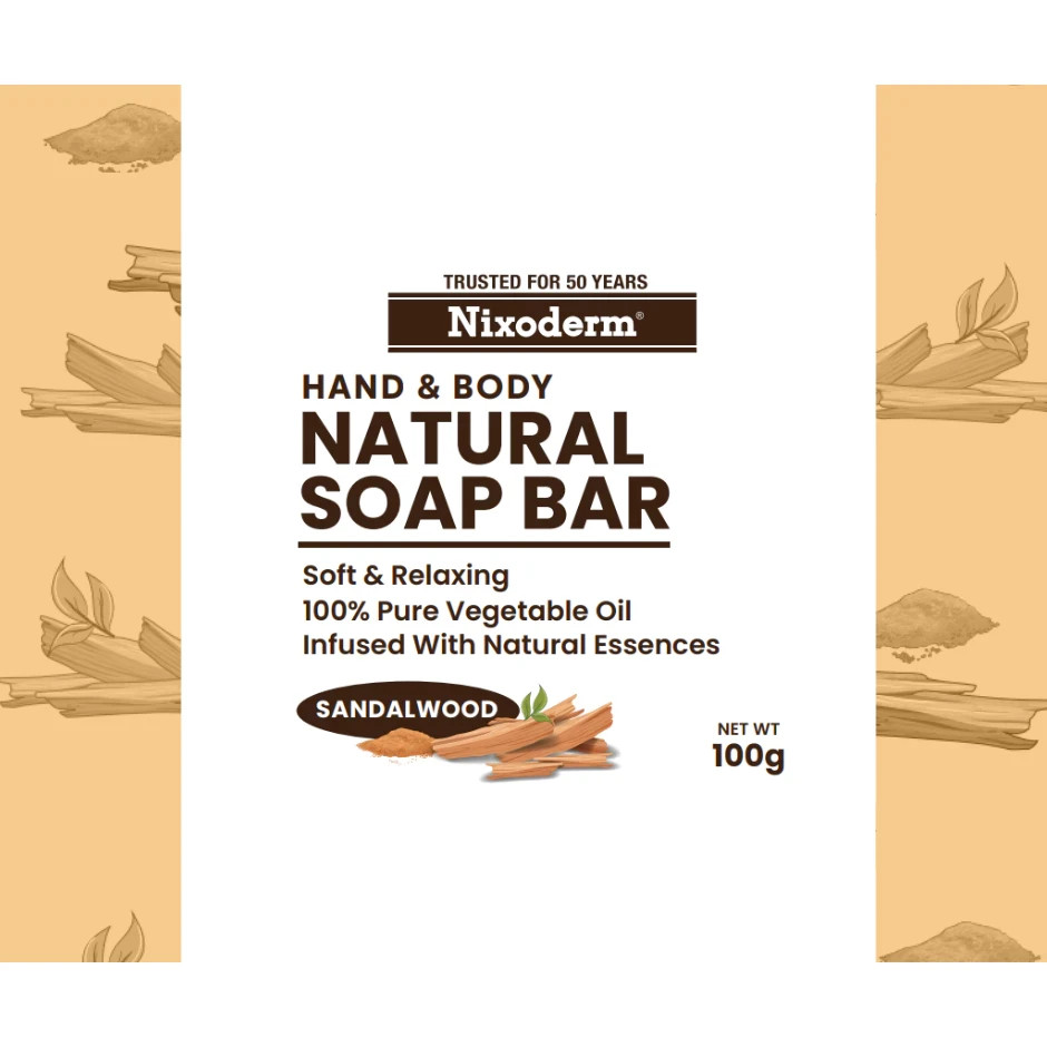Nixoderm Natural Soap Bar 100g Lavender Sandalwood Olive For All Skin Type