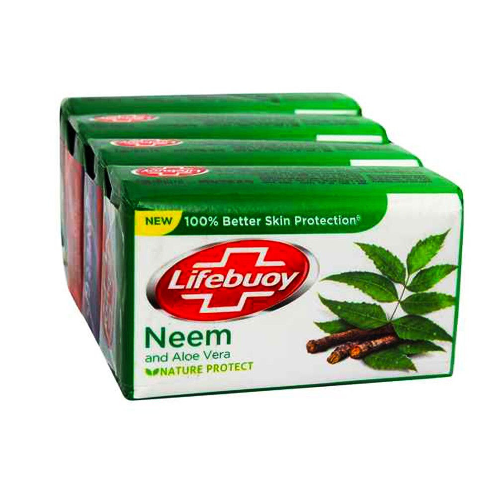 LIFEBUOY Aloe Vera and Neem Soap Bar Skin Protection Better 100% Herbal bathing