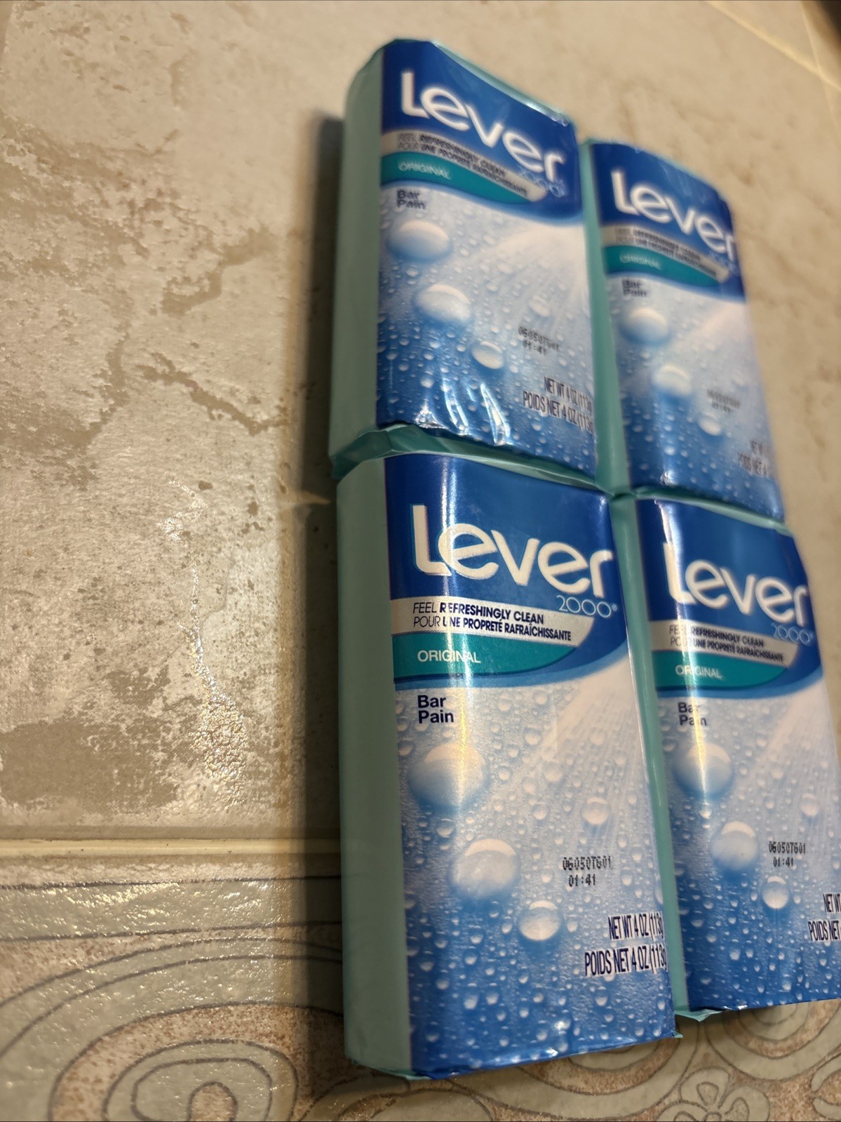 Lever 2000 3X Lot Of 4Original Feel Refreshingly Clean Bar Soap Boxed, 4 Oz