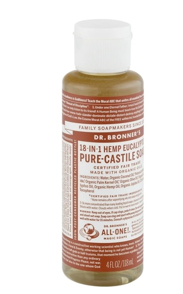 Dr. Bronner’s 18-In-1 Hemp Pure-Castile Soap Eucalipto 4.0 FL OZ