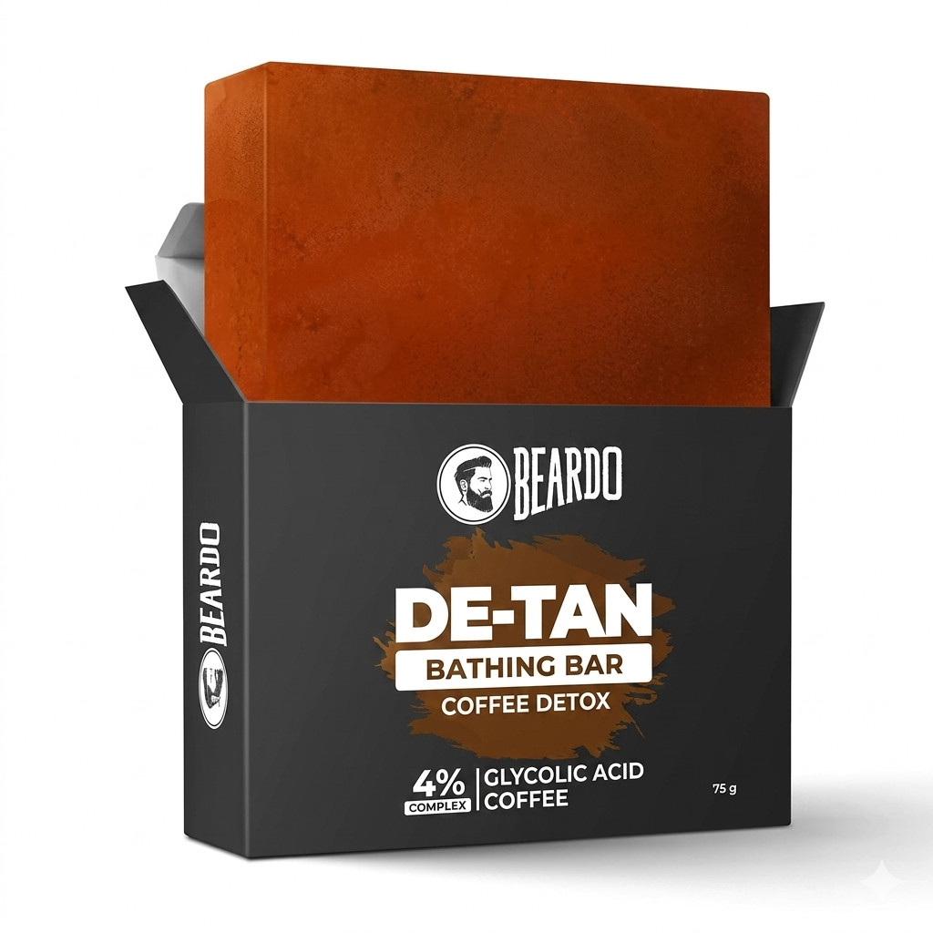 Beardo De-Tan Soap for Men, 75g X 3 | Tan Removal and Caffeine Face & Body Soap