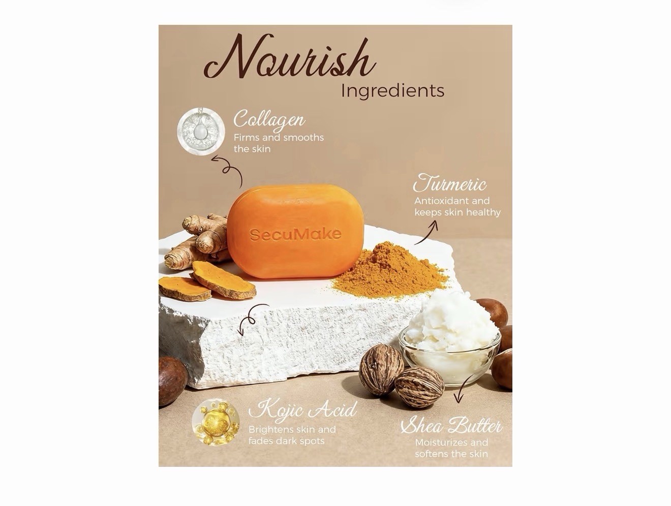 Kojic Acid Soap, Turmeric Soap Bar for Dark Spots, Fresh Citrus Scent, Gentle…