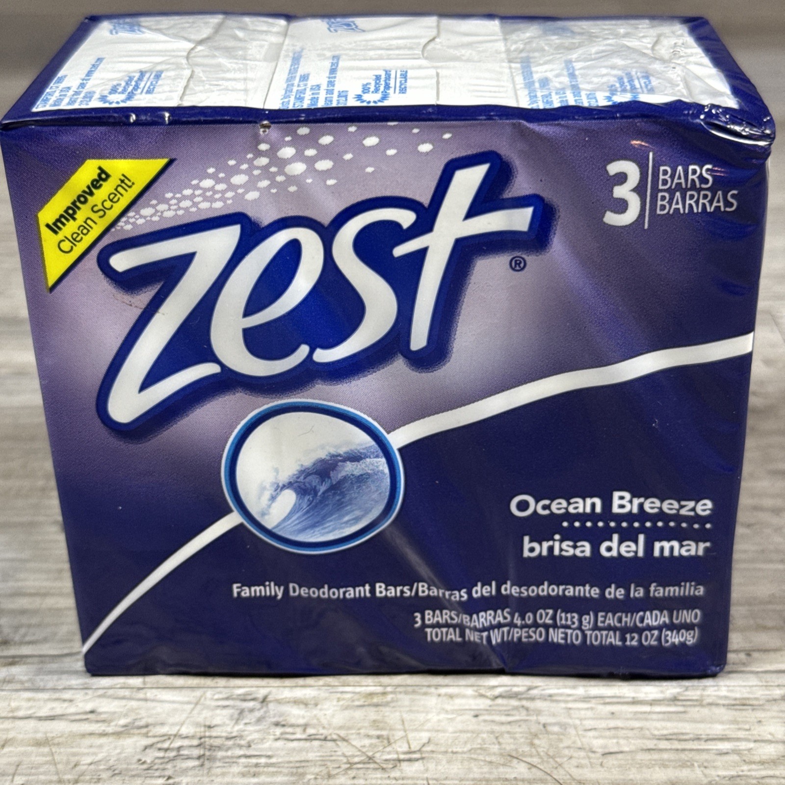 Zest Ocean Breeze Bar Soap 3 Pack 4 oz Bars New Sealed Made in USA