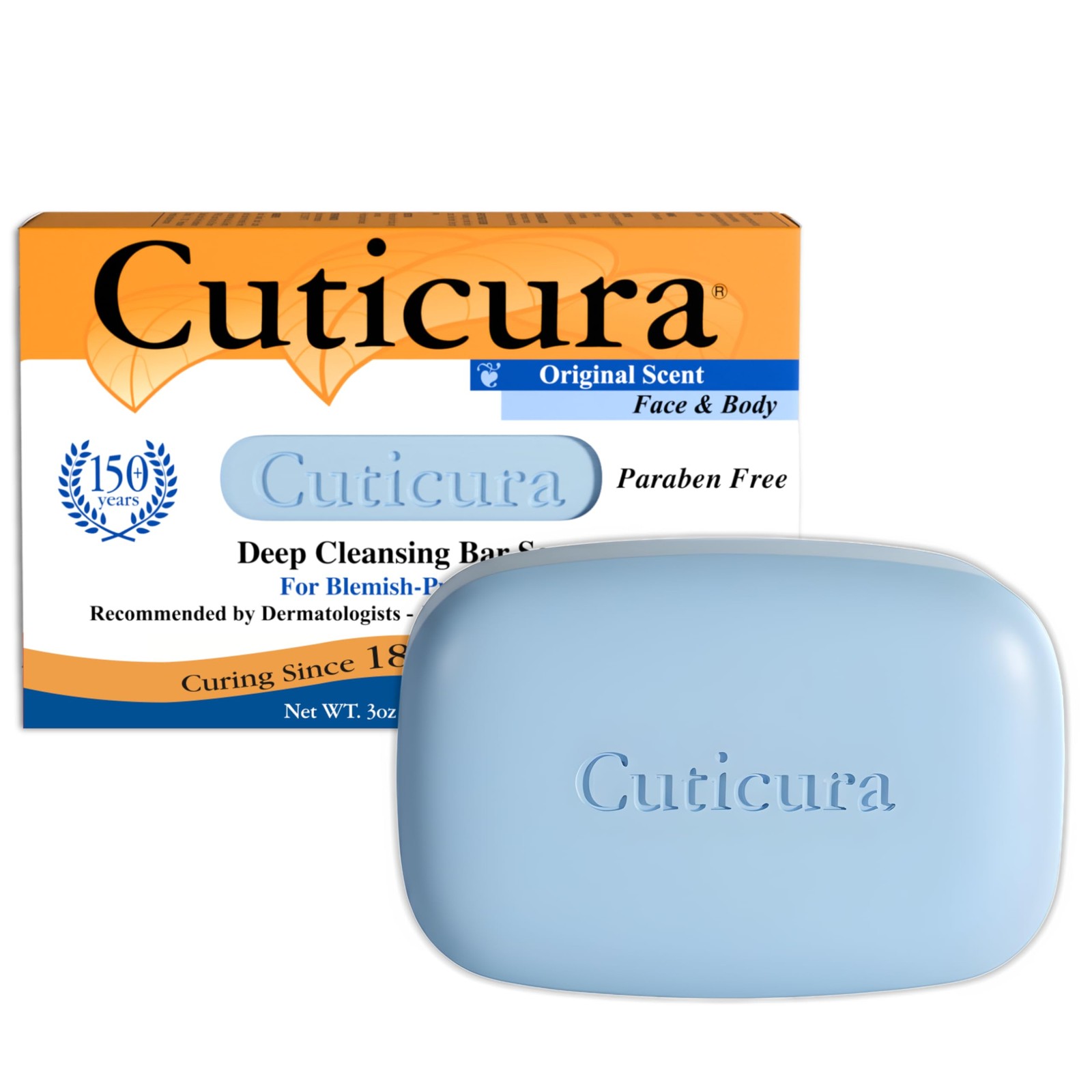 Cuticura Official Deep Cleansing Face and Body Soap – 3 oz Pack of 1