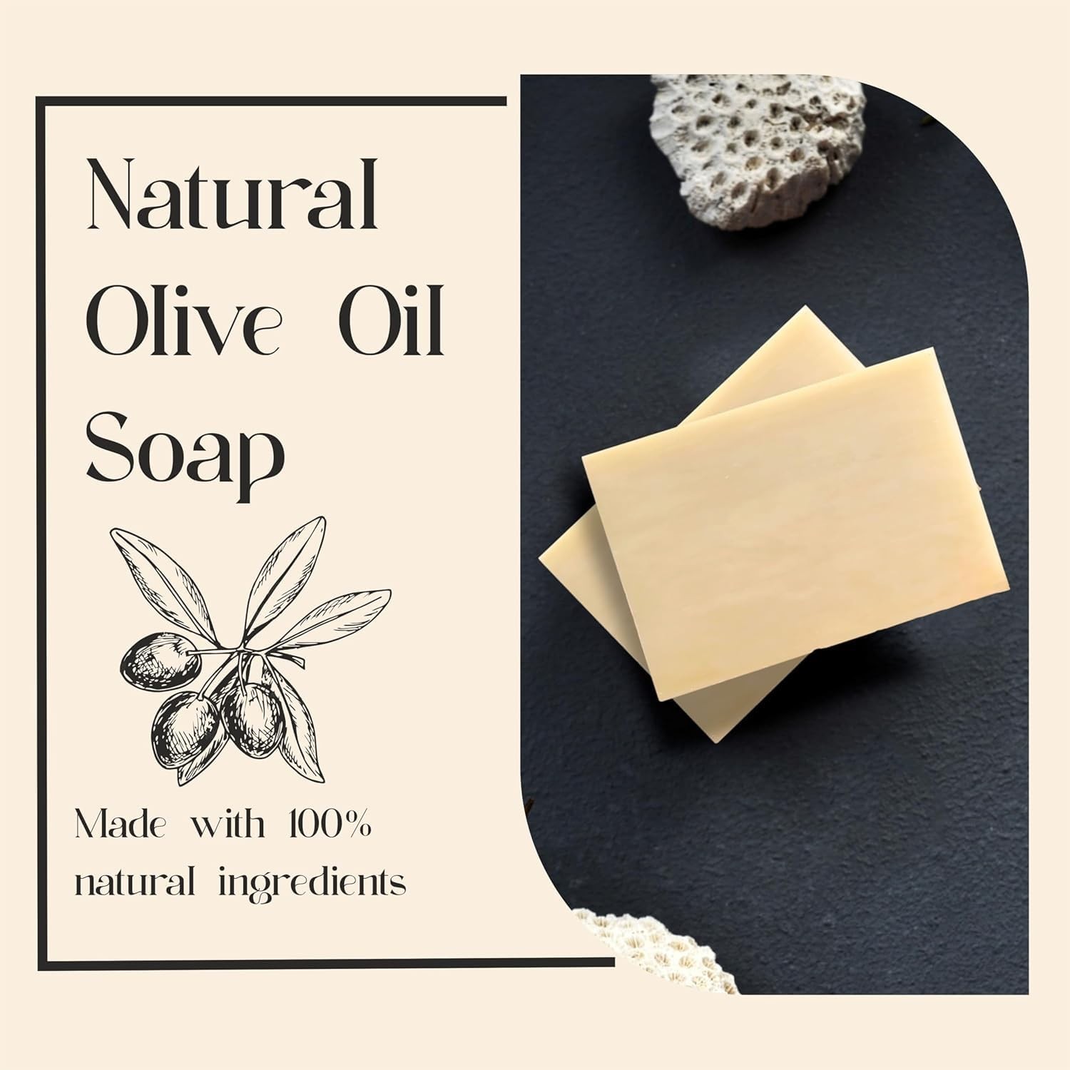 Papoutsanis Pure Greek Olive Oil Soap Of Bars, 8.8 oz, Pack Of 4 (250g)