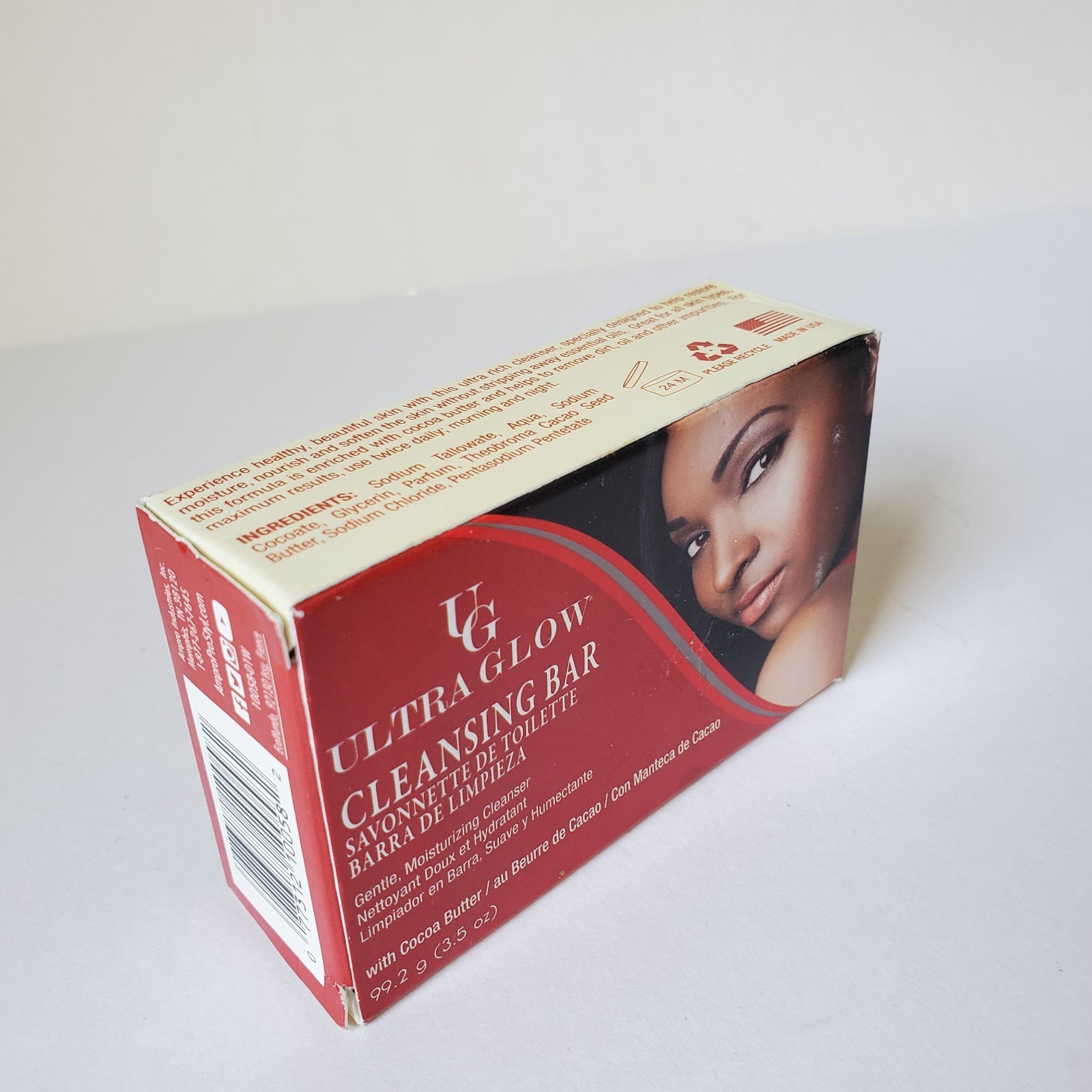 4 Bars Ultra Glow Cleansing Bar Soap With Aloe Vera UG 3.5 oz Each Lot Cleanser