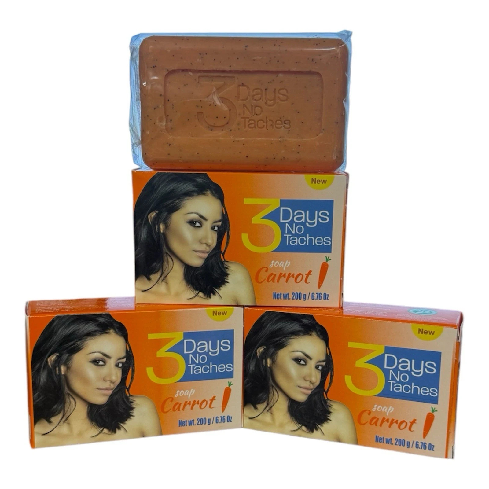 3 Days No Taches Carrot 🥕 Soap 3 Packs 200g Each BRAND NEW FREE SHIPPING