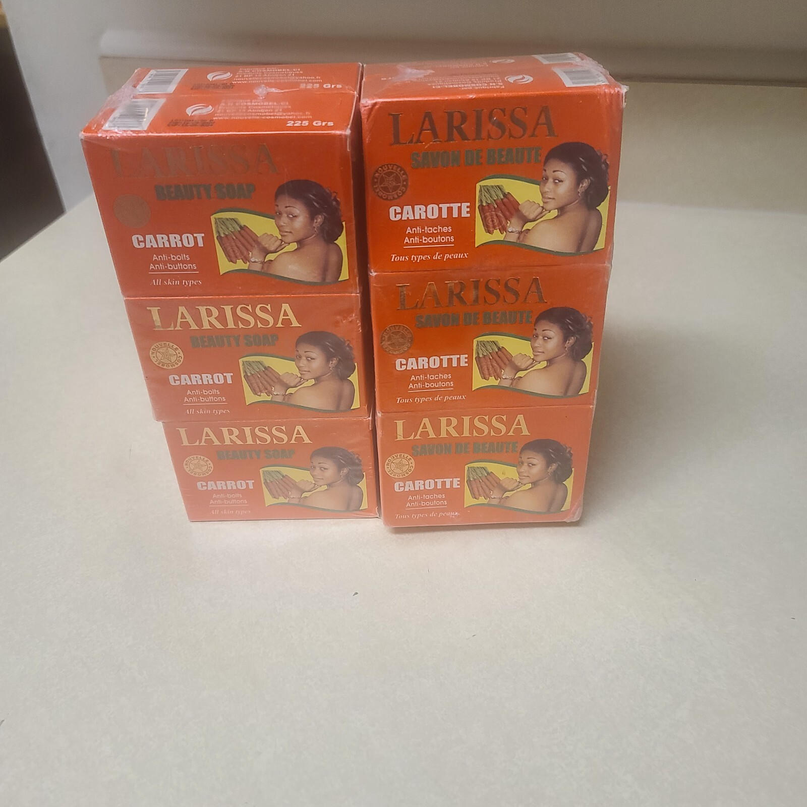 Larissa Lightening Brightening Carrot Beauty Soap All Skin Types Pack of 6