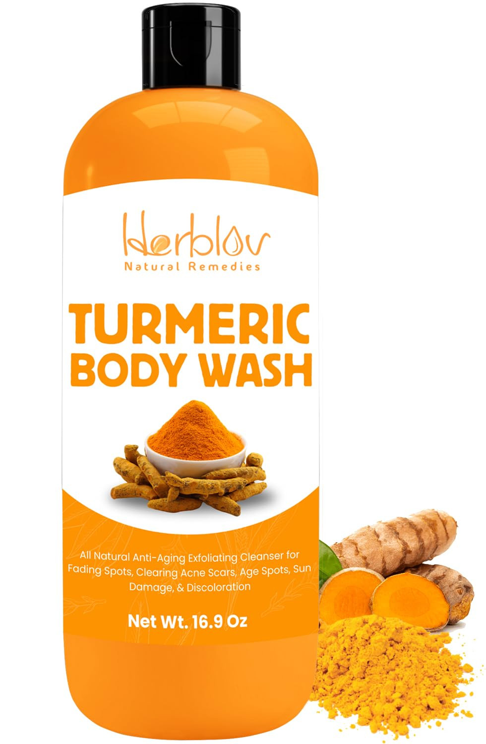 Turmeric Body Wash – Brightening & Exfoliating Soap for Even Skin Tone