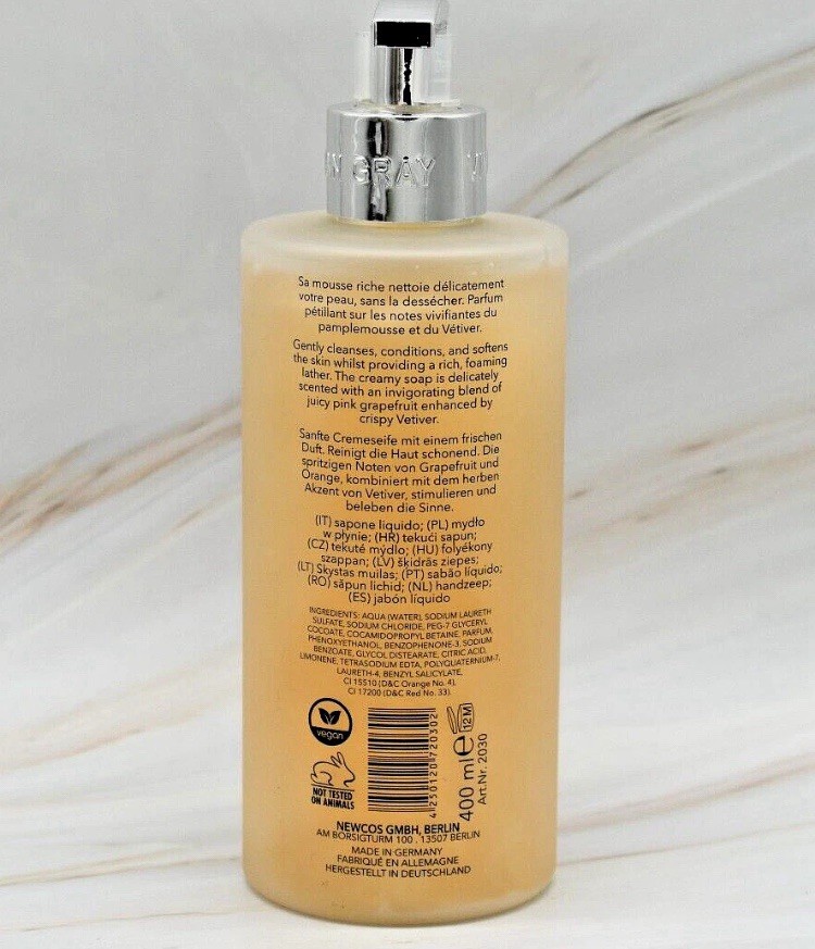 VIVIAN GRAY Grapefruit & Vetiver Cream Soap 13.5 fl. oz