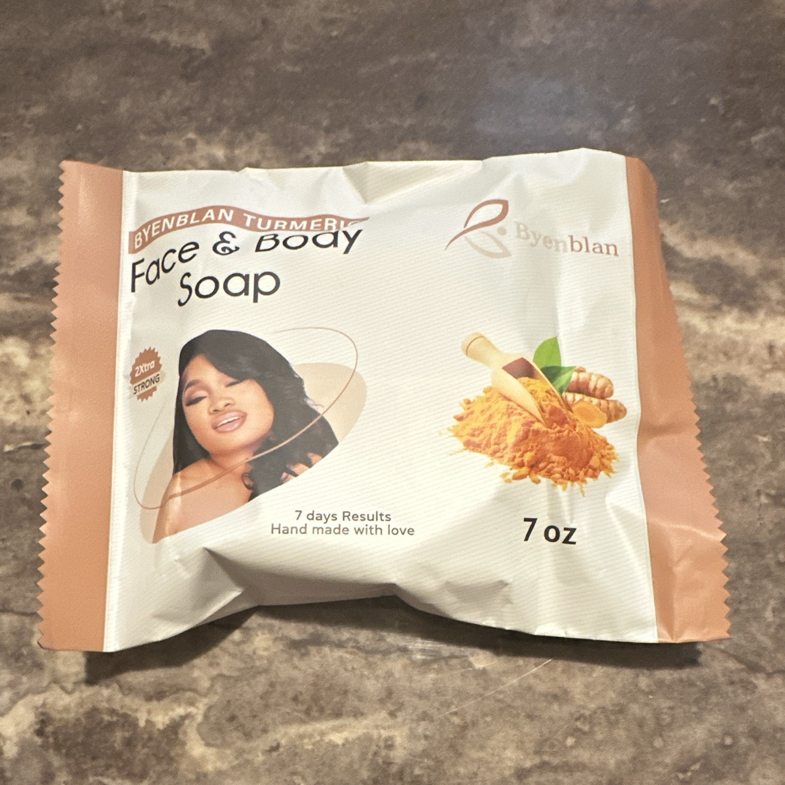 Byenblan Turmeric Face & Body Soap Bar 7 oz Vegan Paraben-Free SLS-Free