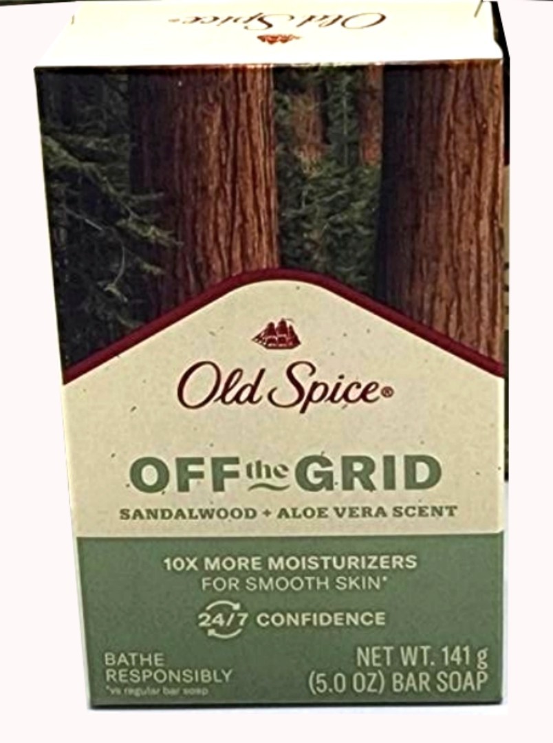 2 Bars Old Spice OFF THE GRID Moisturize Exfoliating Sandalwood Aloe Vera Soap