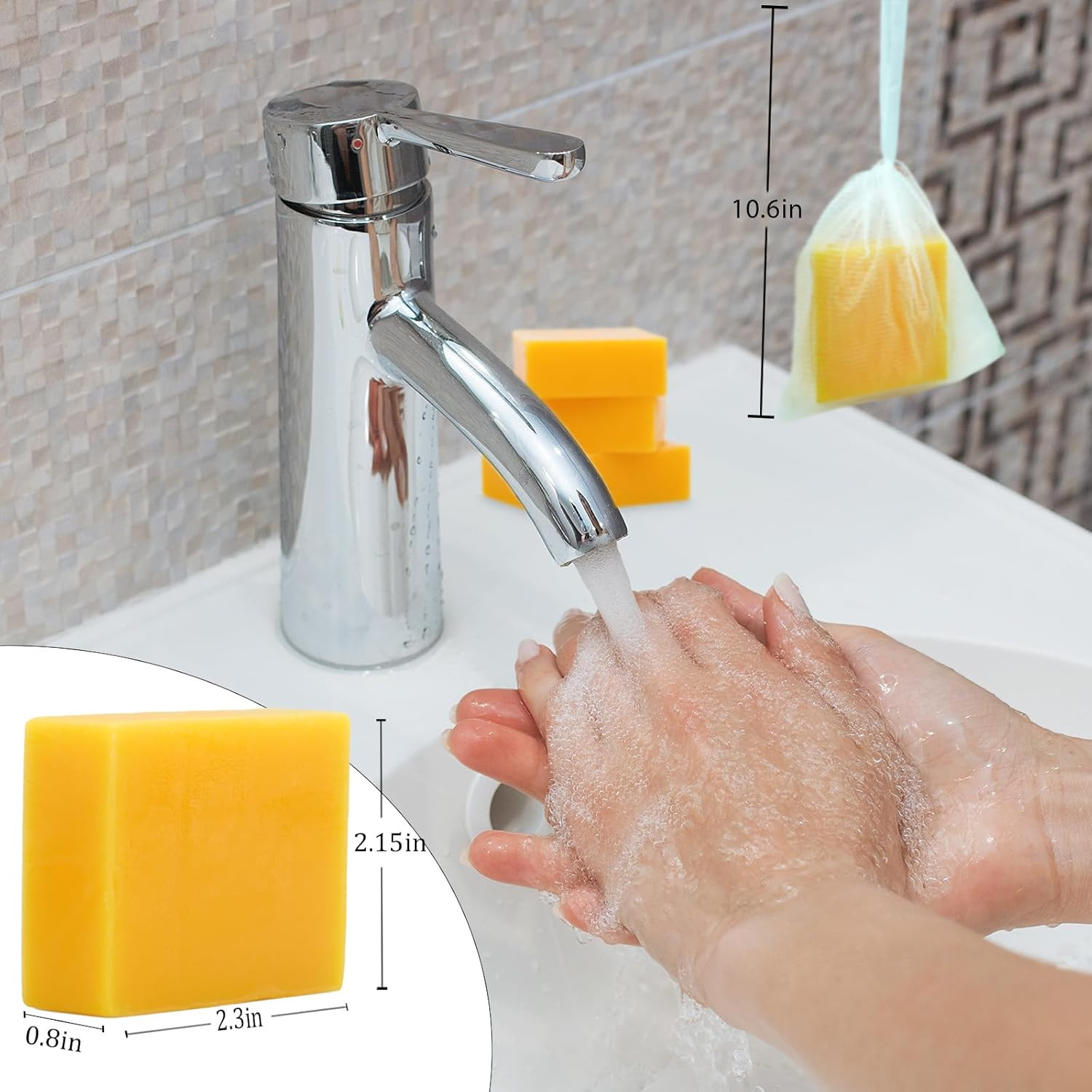3 Pack Turmeric Soap Bar for Face & Body Cleanser, Organic Turmeric Soap, Smooth