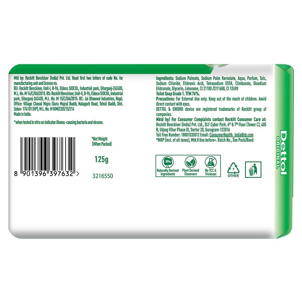 Organic Germ Protection Bath Soap – 5 Bars, 100g Each for Whole Body