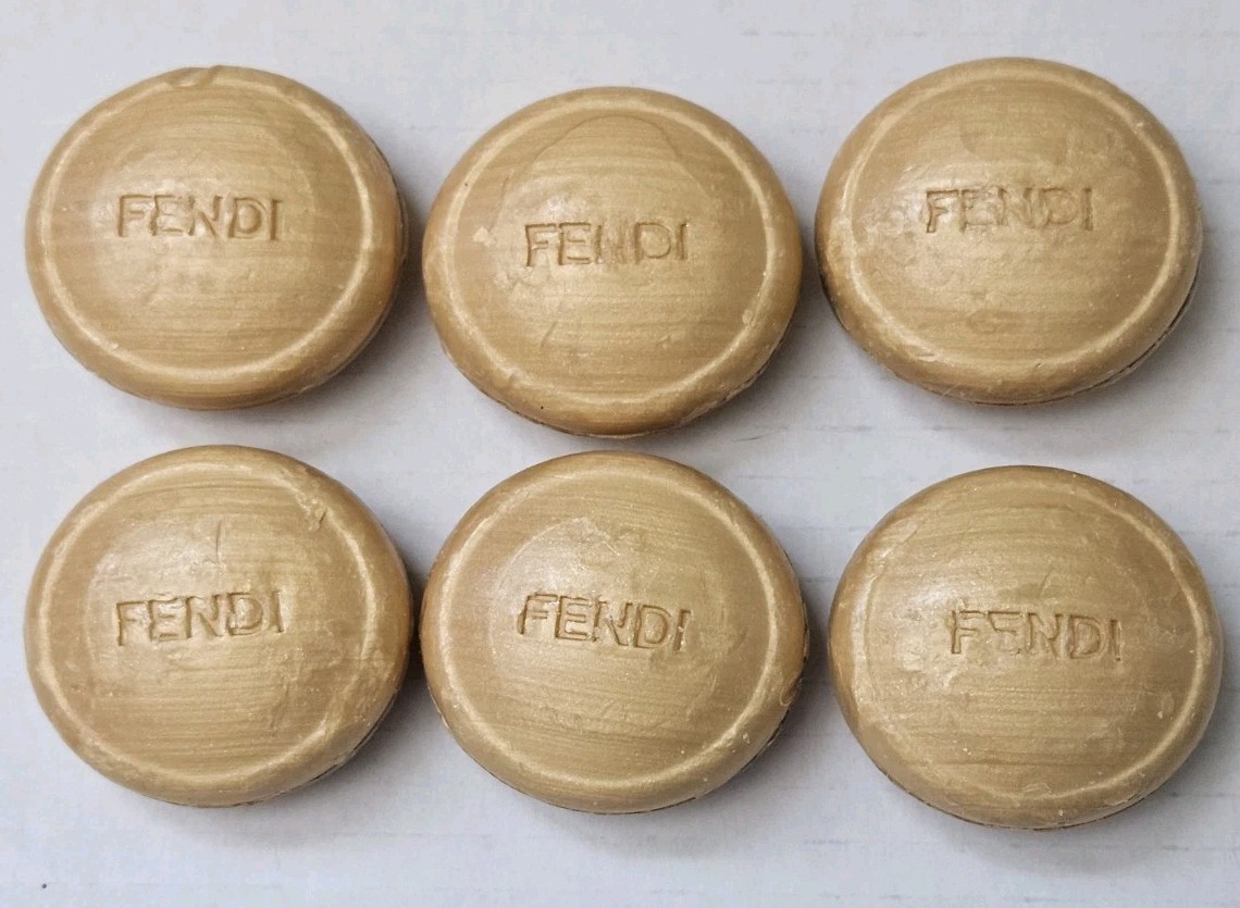 FENDI Set Of 6 Luxury Vintage Perfumed Soap Rounds – Rare 1 Oz Bars