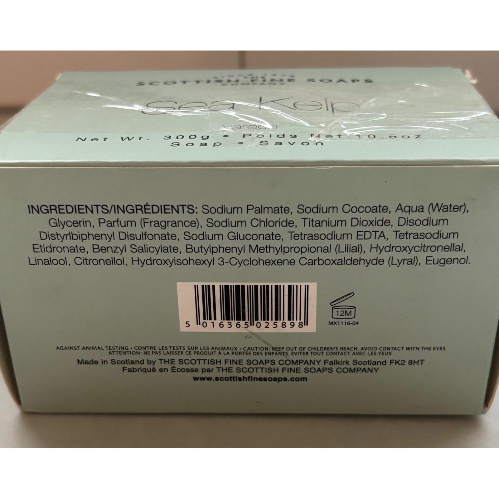 Scottish Fine Soaps Company Sea Kelp Bar Soap 300g 10.5oz Made in Scotland NEW