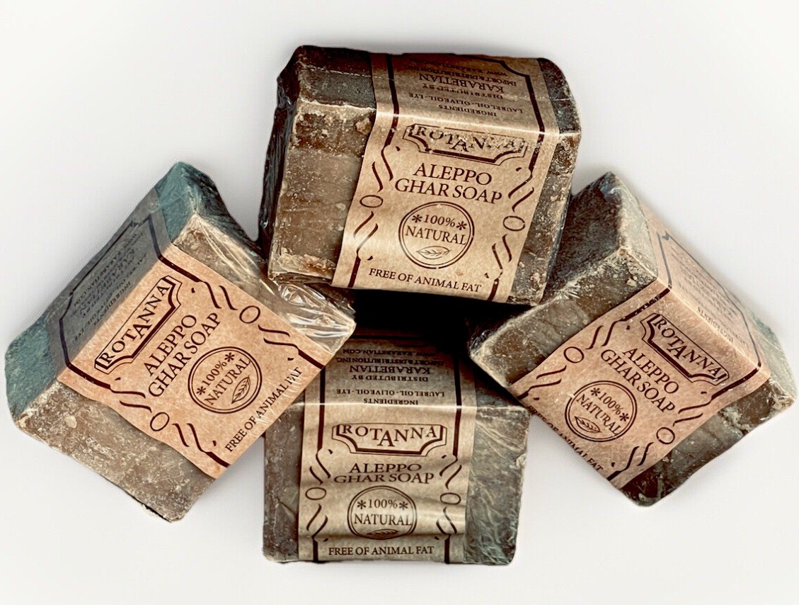 4/PK ROTANNA ALL NATURAL OLIVE OIL LAUREL OIL SOAP BAR FOR PSORIASIS N ECZEMA.