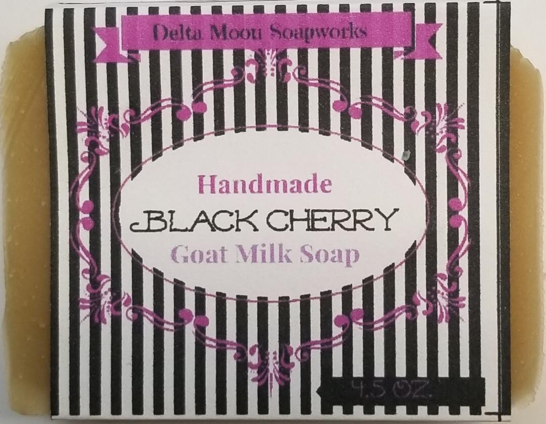 Handmade Black Cherry Goat Milk Soap, Super Mild, + samples, ships fast