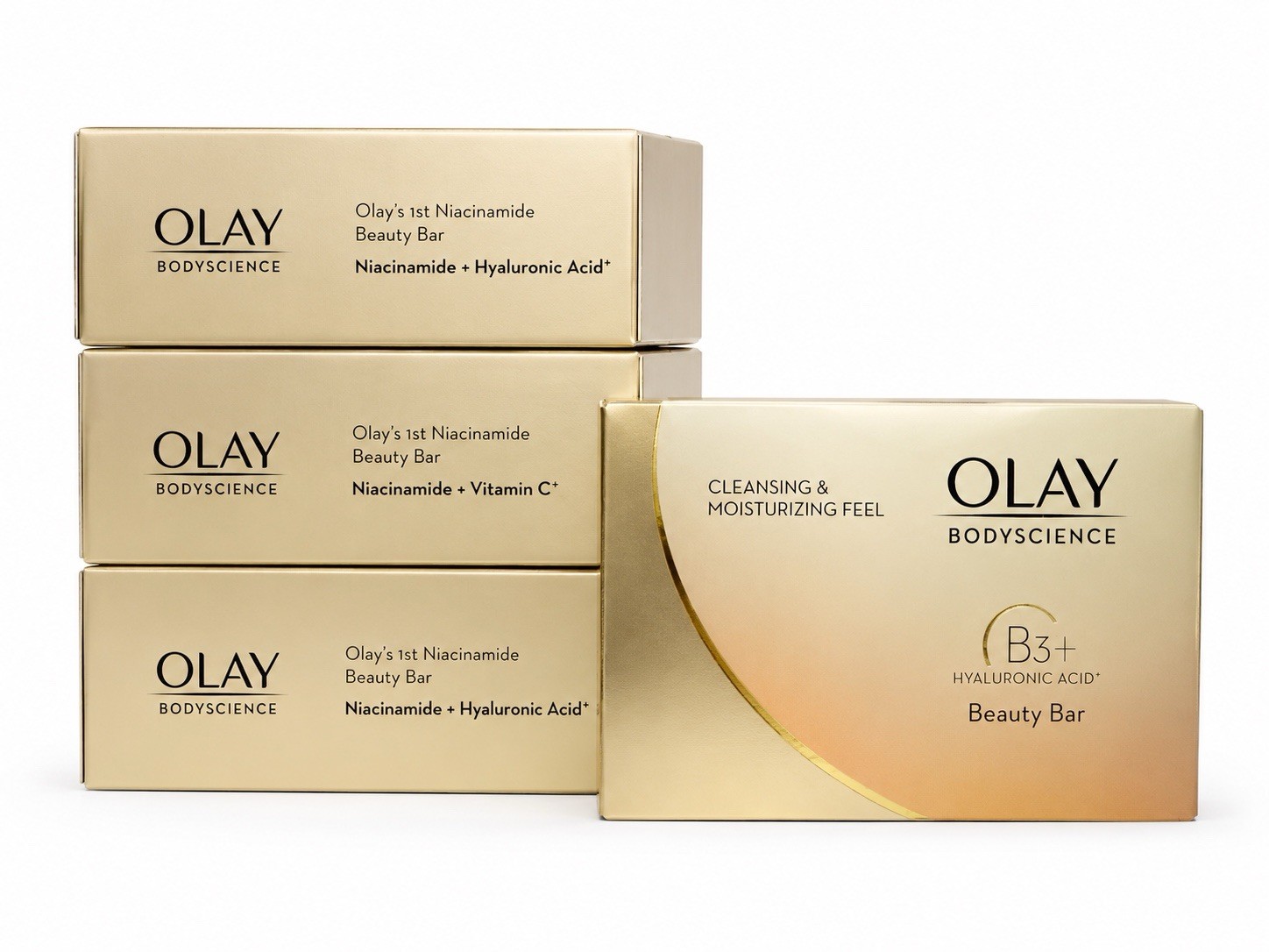 Olay BodyScience Beauty Bar B3+ Niacinamide Hyaluronic Acid Vitamin C Multipack