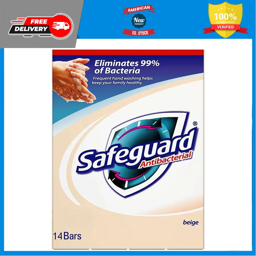 Safeguard Antibacterial Bar Soap Beige 4oz 14 Bars Total