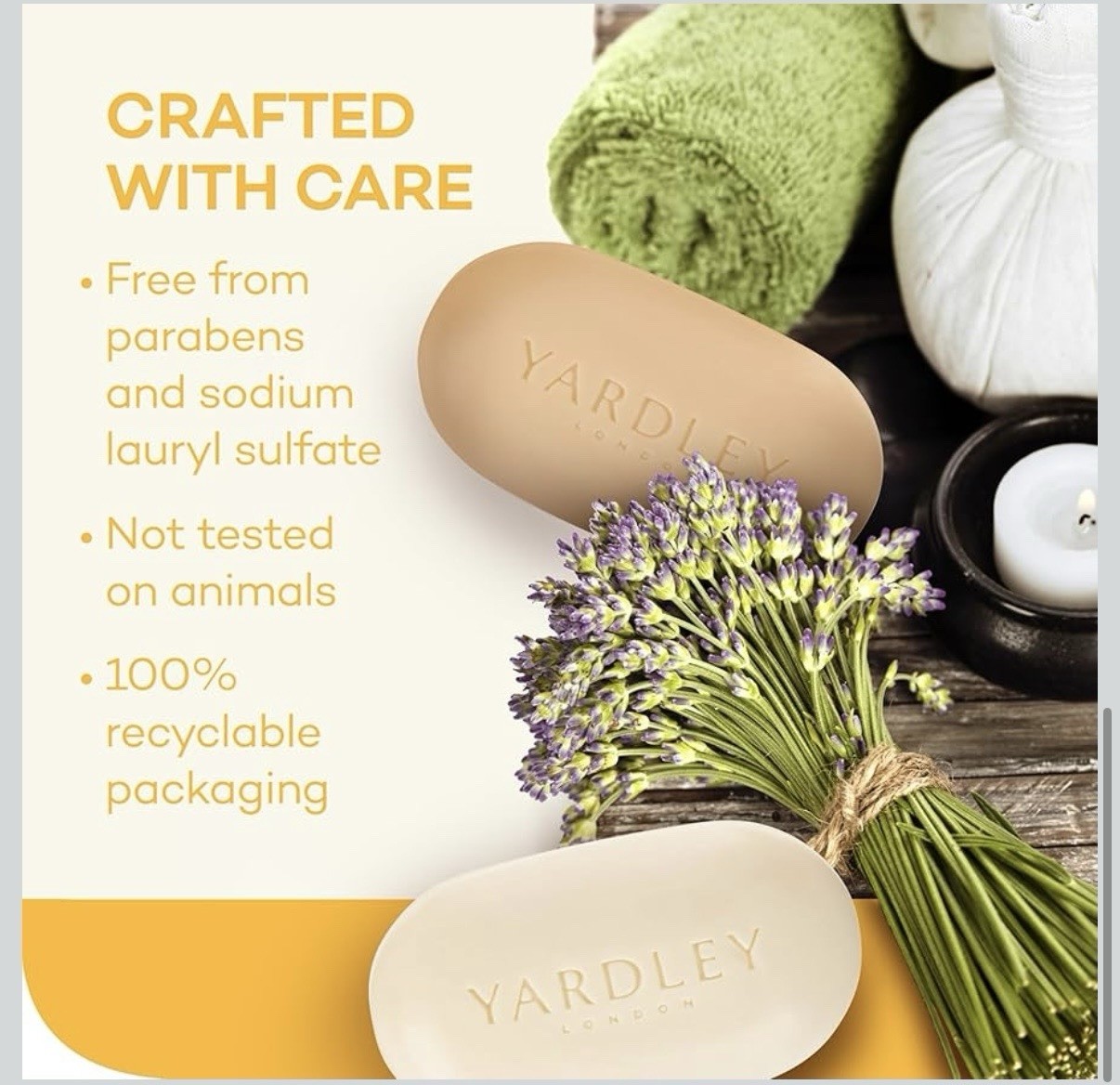 Yardley London Vitamin C Turmeric & Orange Peel Moisturizing Bath Bar Pack of 10
