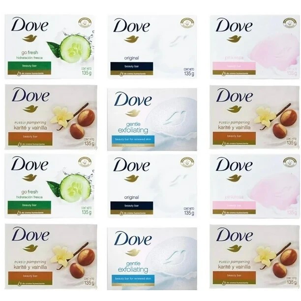 Dove Beauty Soap Bars Assorted Scent Variety Pack 4.75Oz / 135G (12 Pack)