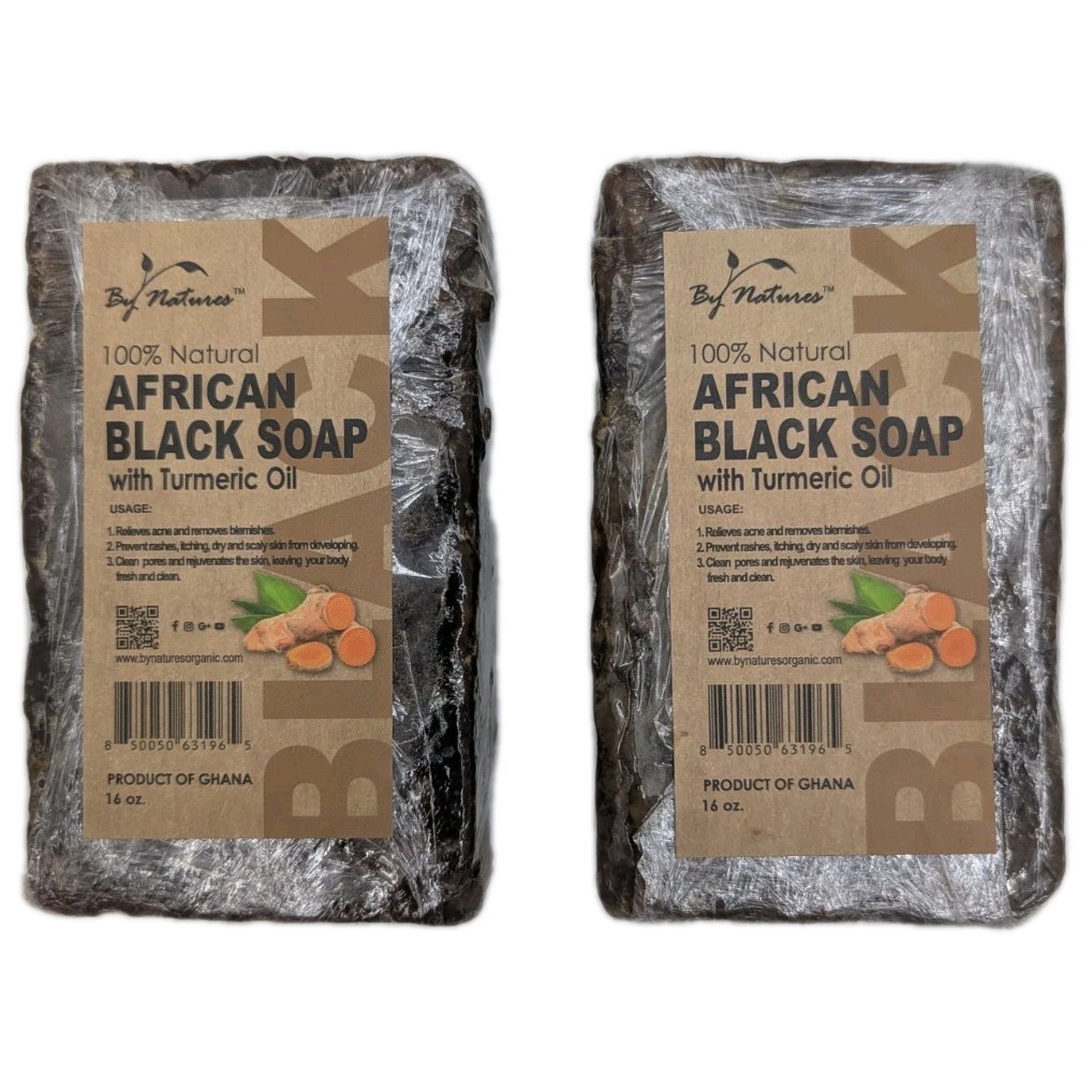 By Natures African Black Soap Turmeric Oil 16oz 2 Pack Natural Skin Care