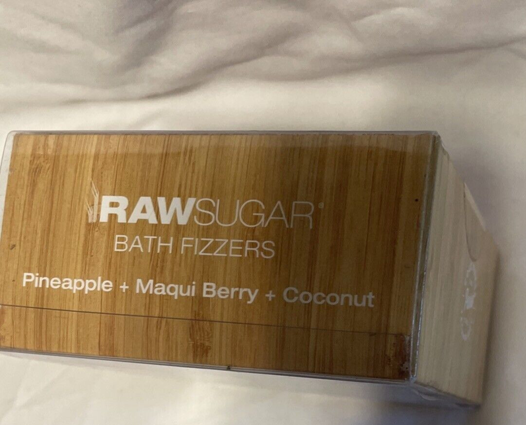 Raw Sugar Cube Bath Fizzers Pineapple, Maqui Berry, Coconut 4 – 4 Oz Cubes Vegan