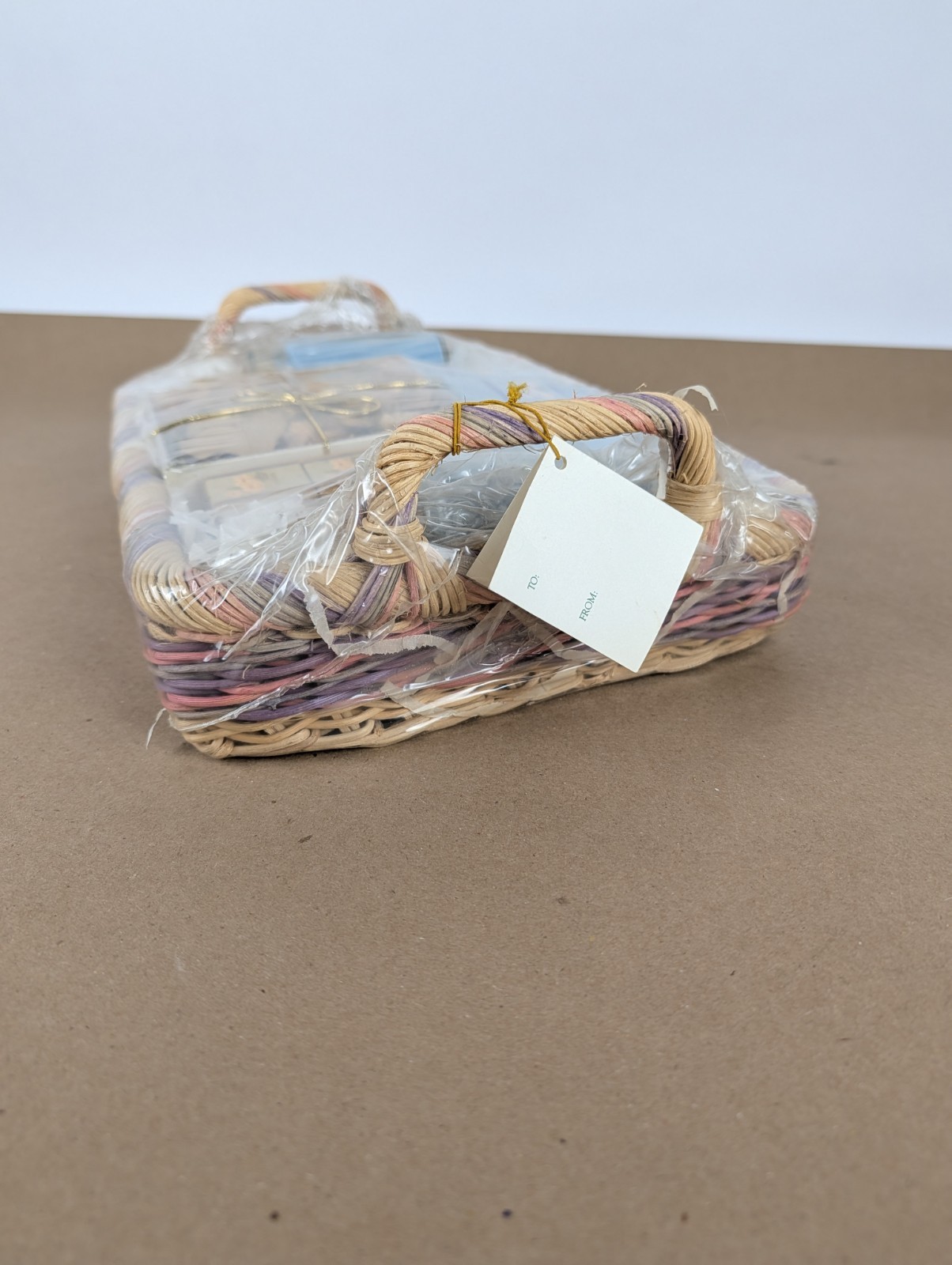 NOS Ben Rickert Gift Basket Floral Hostess Tray Lavender Soap Bath Potpurri USA