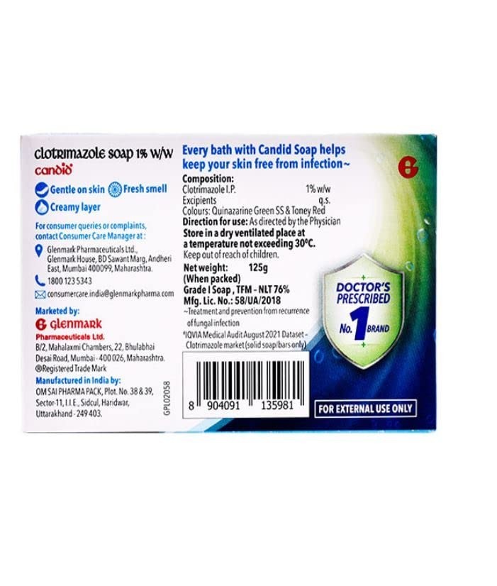 Candid Antifungal Soap 2 Pack Medicated Bar 125g Each Free Shipping