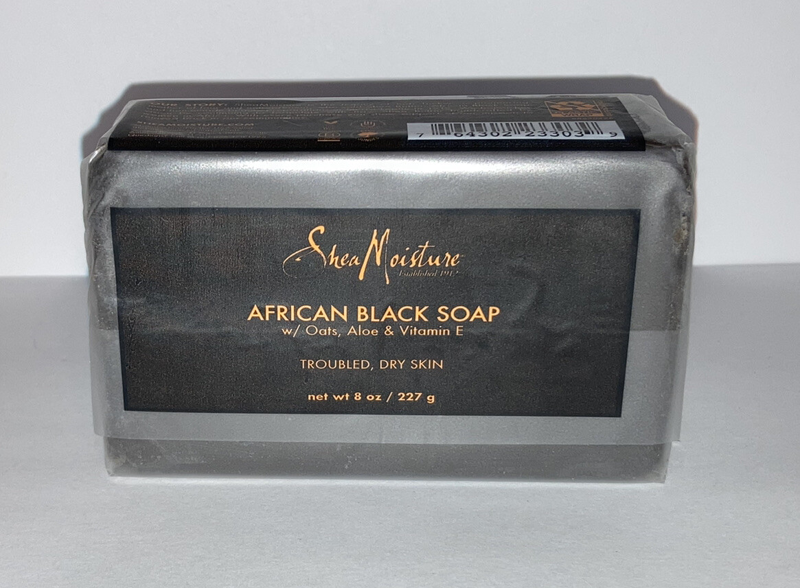 Shea Moisture African Black Bar Soap With Shea Butter, 8 oz Bar