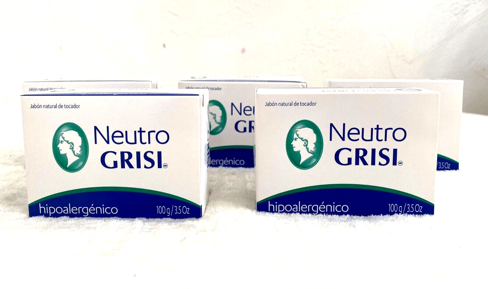 5-Pk Grisi Neutro Soap Bar. Hypoallergenic / Jabon Neutro Grisi 3.5 oz.