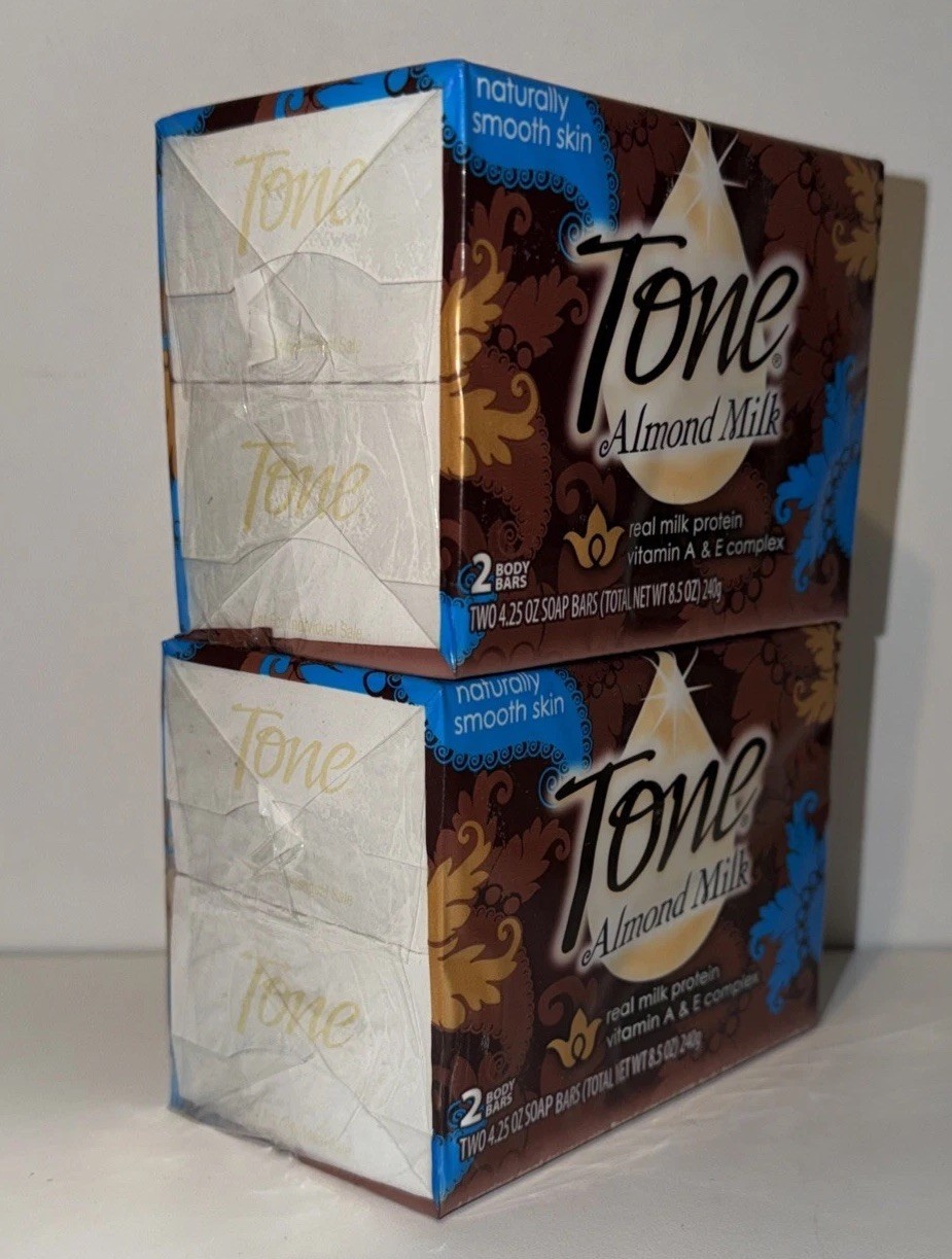 Tone Bath Bar Soap Almond Milk w/Vitamin A & E Original, 4.25oz – 4 Bars