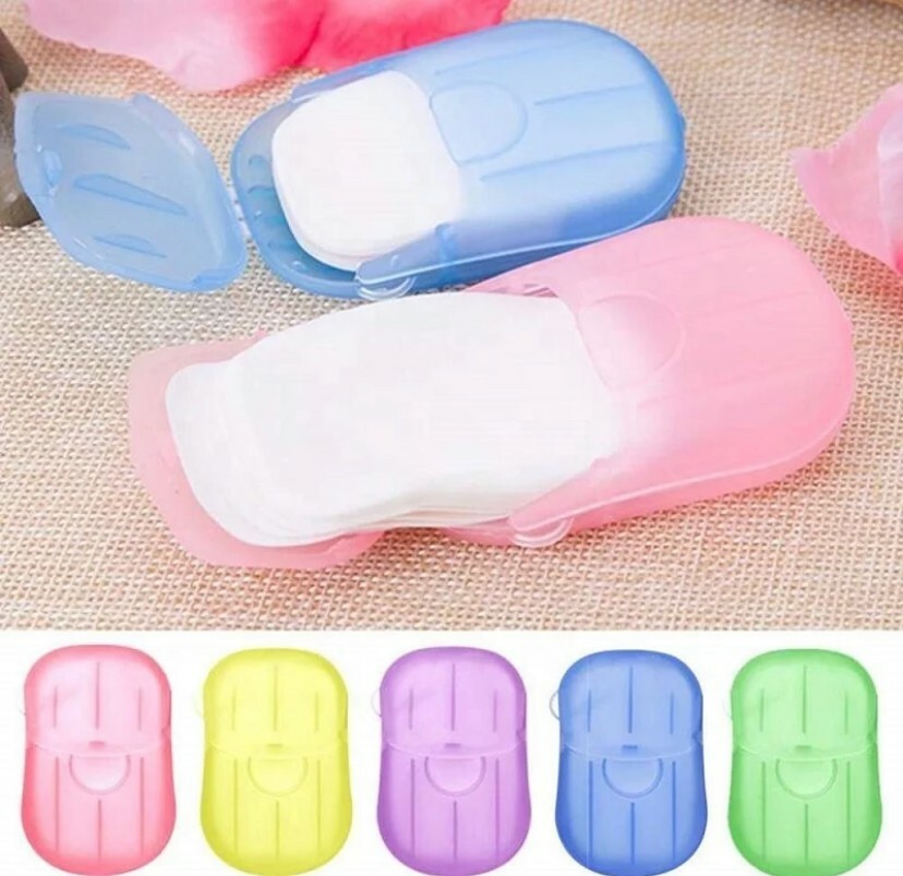 200 Sheets Paper Soap Portable Travel Hand Washing Soluble 4 Mini Boxes