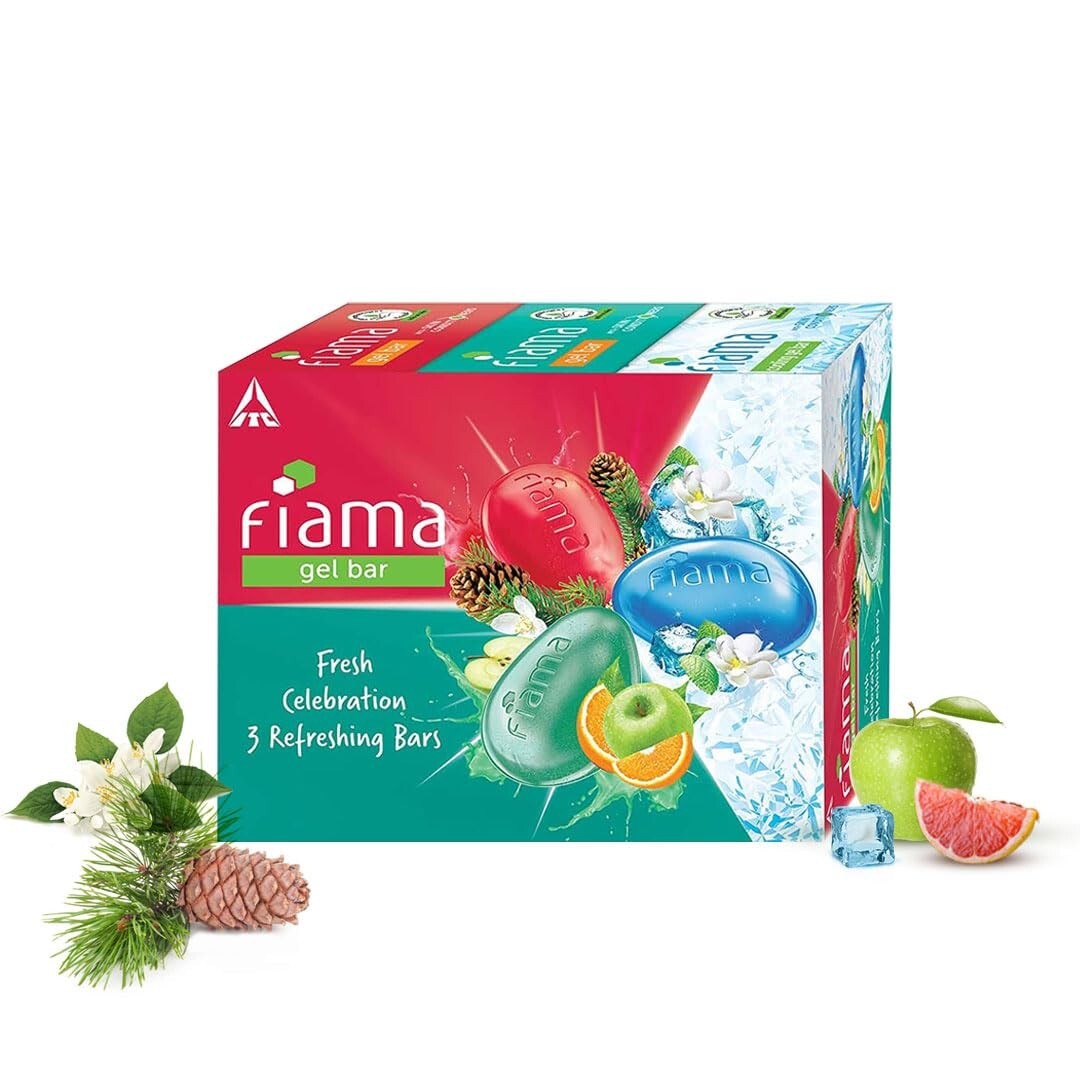 Fiama Gel Bathing Bar Fresh Celebration Pack With 3 Unique Gel Bars (Pack of 3)
