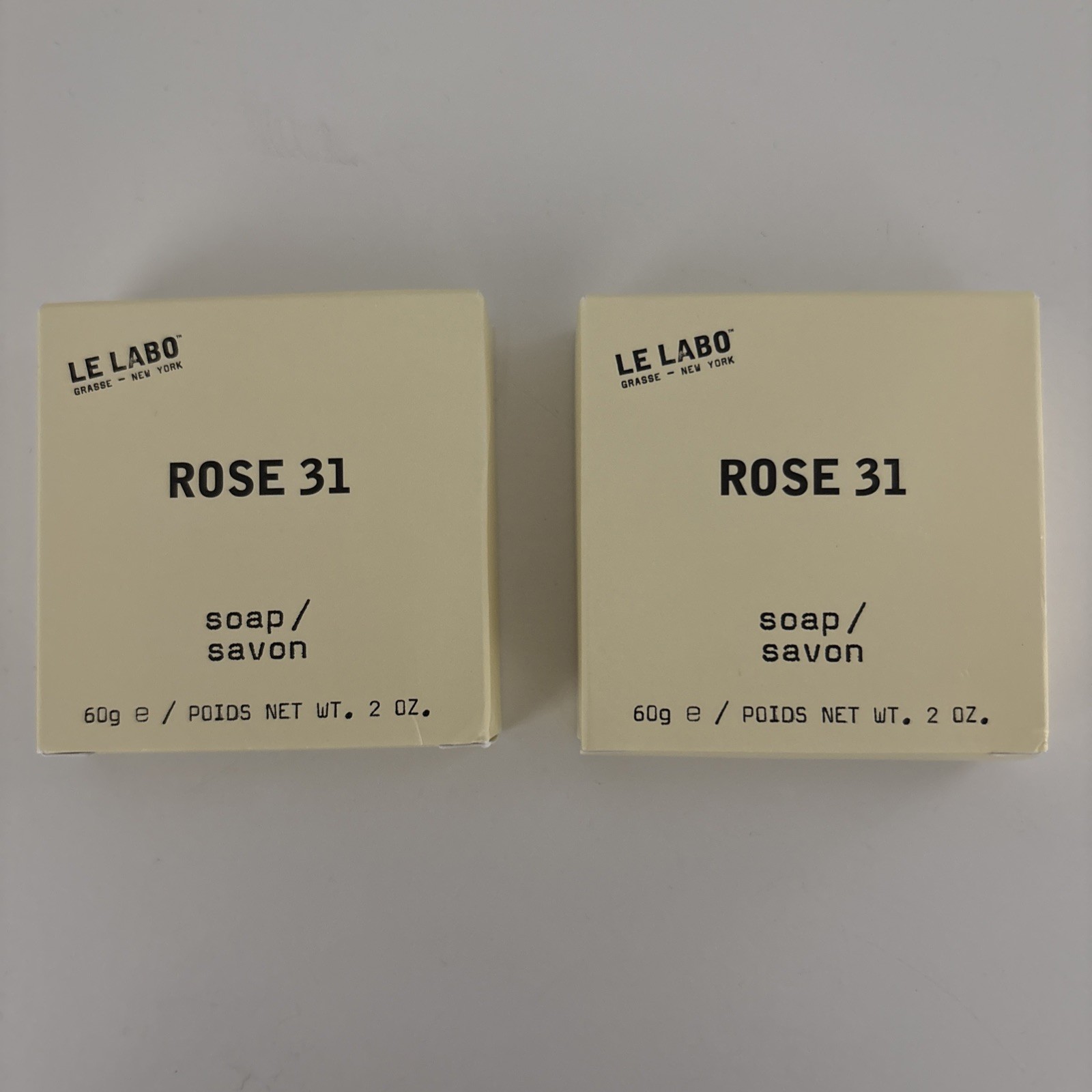 Le Labo Rose 31 Soap Bar 2 oz / 60 g Lot of 2 Bars Individually Boxed New
