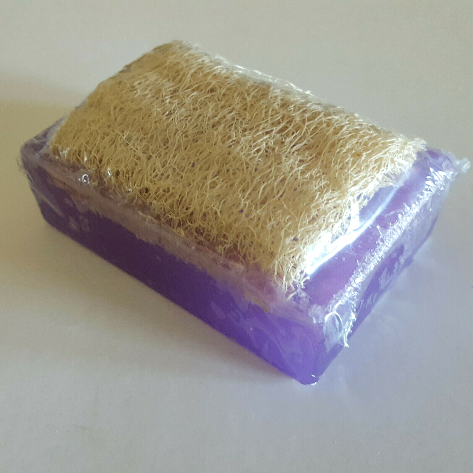 Handmade Luffa Embedded Soap 2 Bars LAVENDER Moisturizing Loofah Loofa Lufa Soft